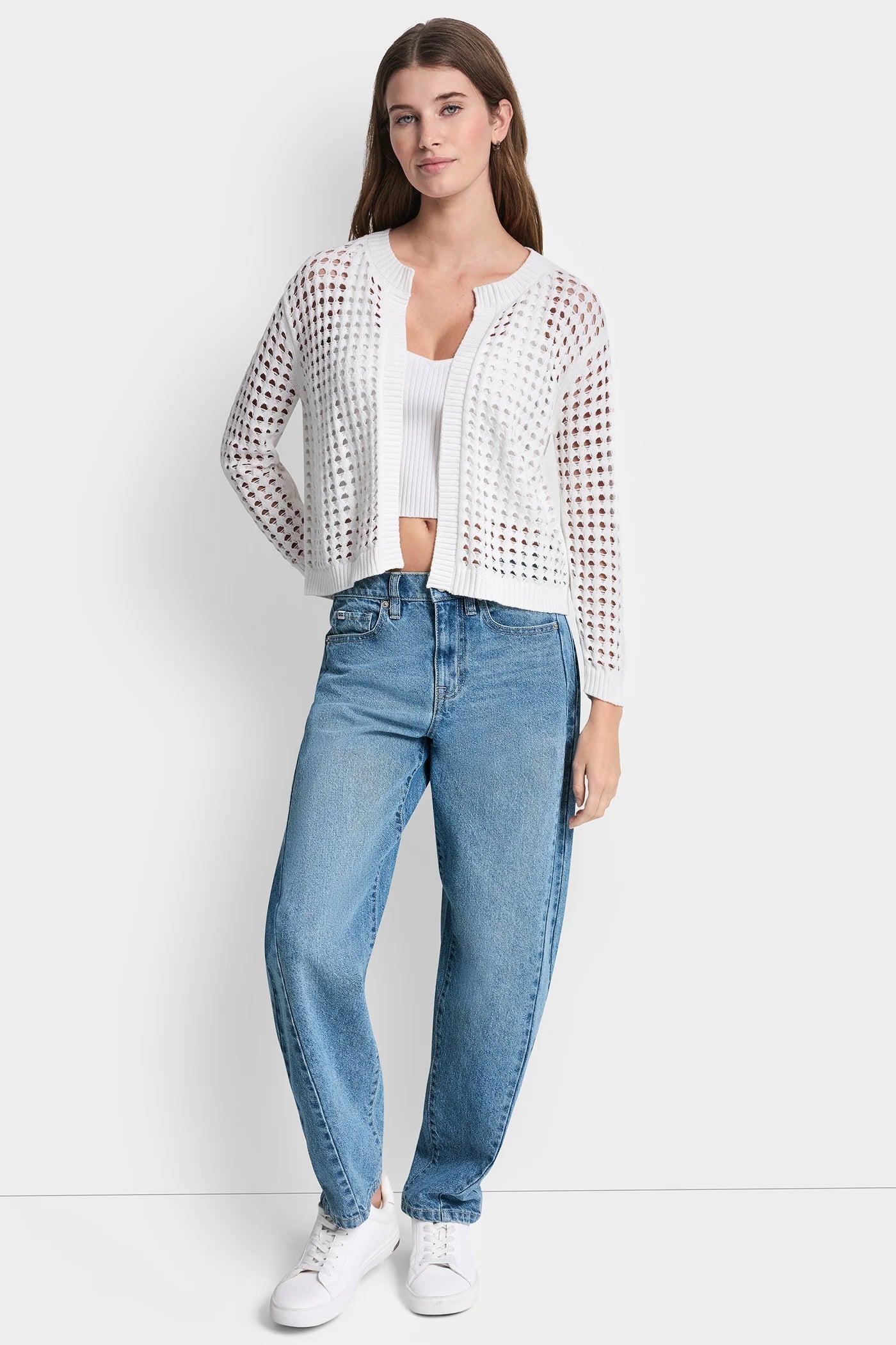 OPEN STITCH DROP SHOULDER CARDIGAN