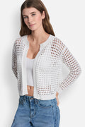OPEN STITCH DROP SHOULDER CARDIGAN