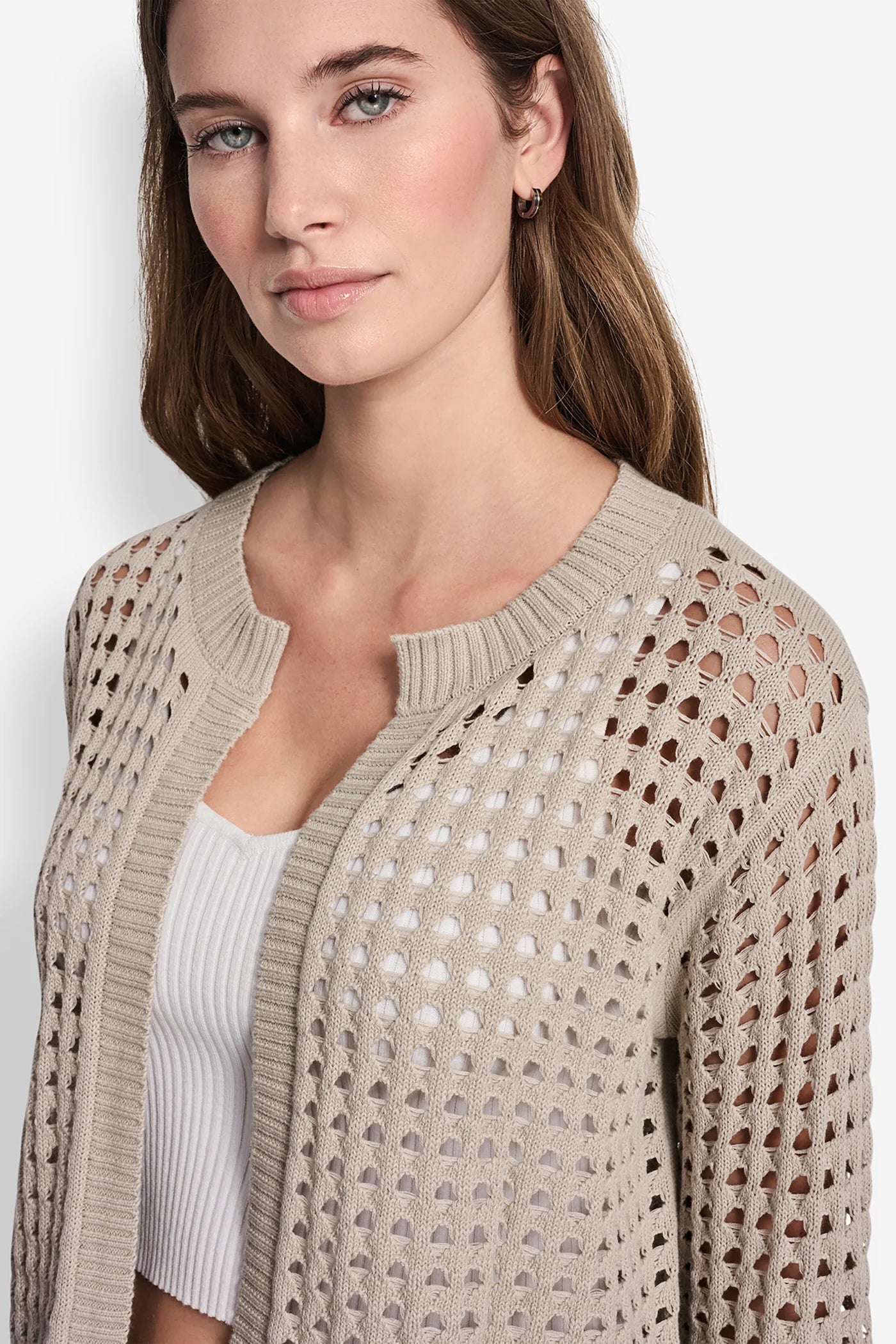 OPEN STITCH DROP SHOULDER CARDIGAN