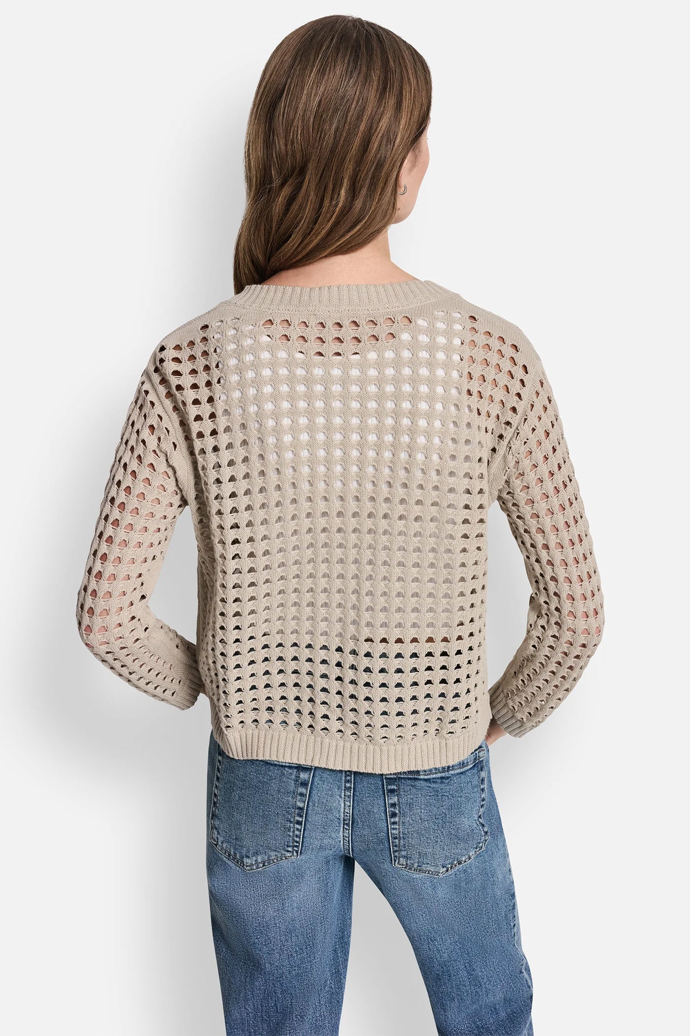 OPEN STITCH DROP SHOULDER CARDIGAN