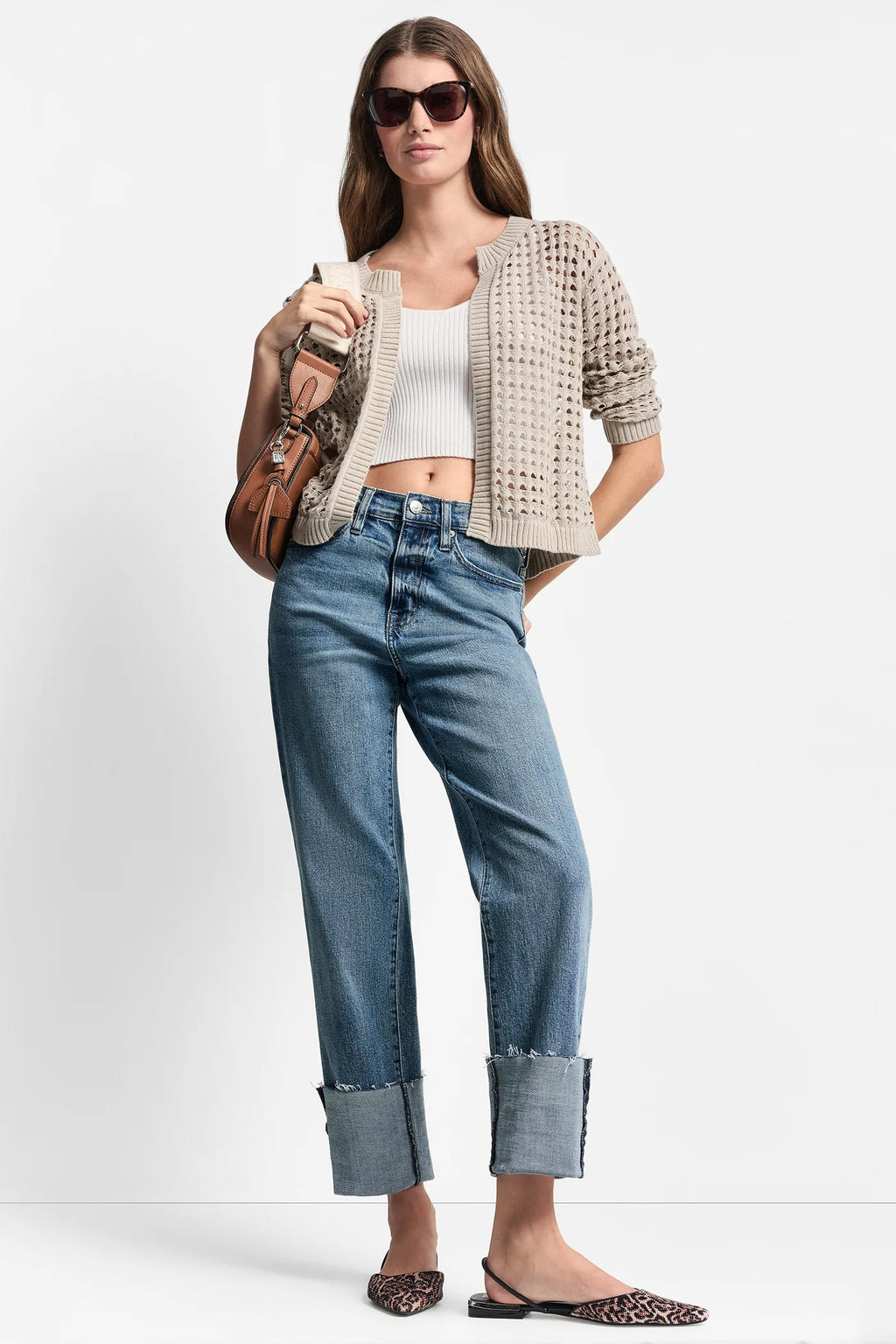 OPEN STITCH DROP SHOULDER CARDIGAN
