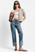 OPEN STITCH DROP SHOULDER CARDIGAN