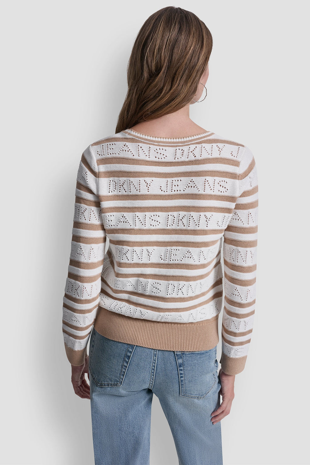 LOGO POINTELLE STRIPED SWEATER