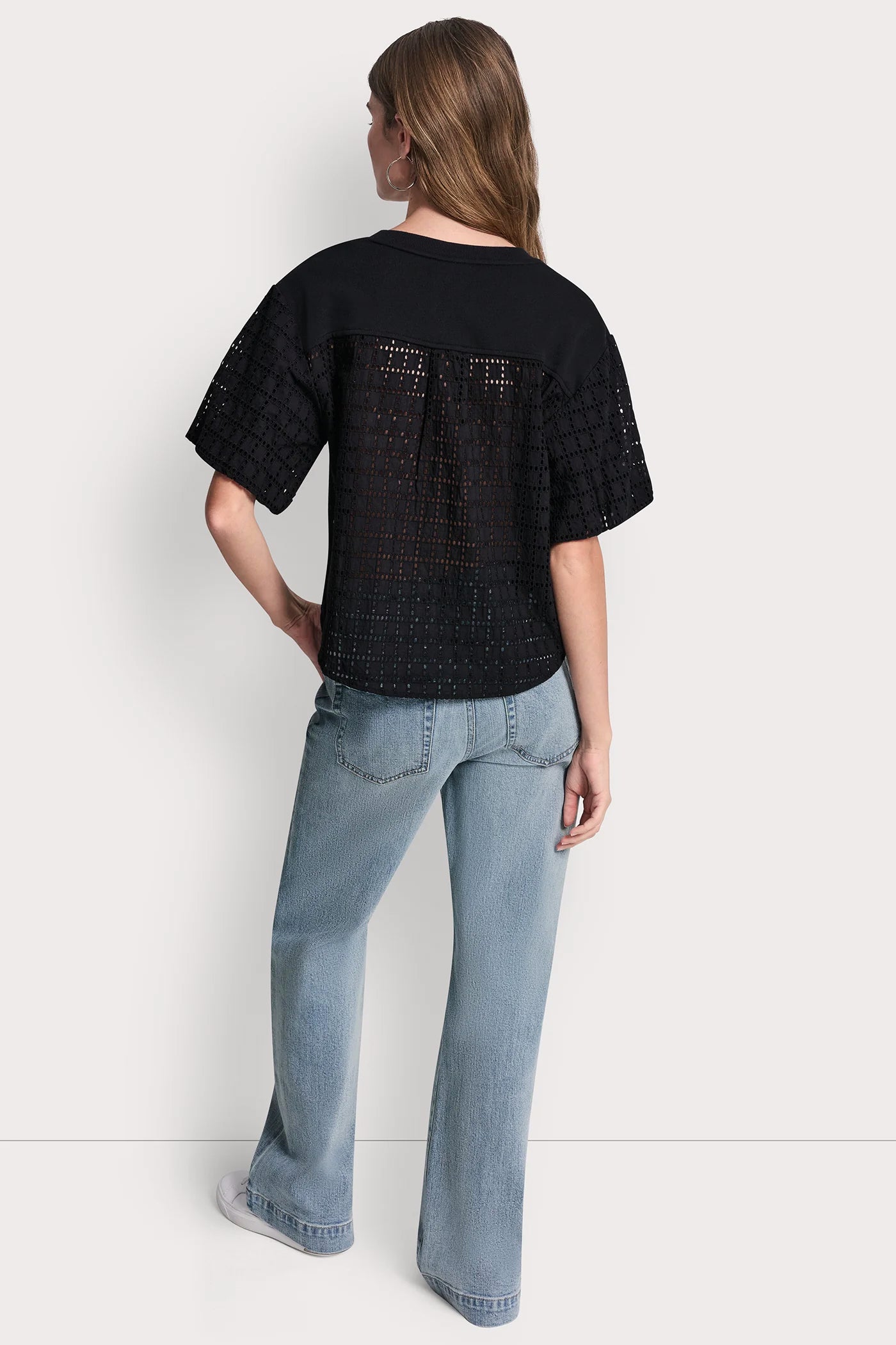 EYELET PUFF SLEEVE SHIRT
