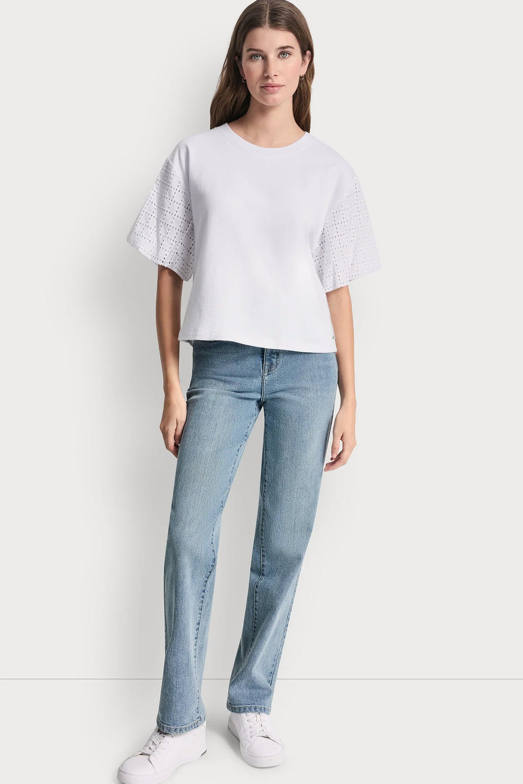 EYELET PUFF SLEEVE SHIRT