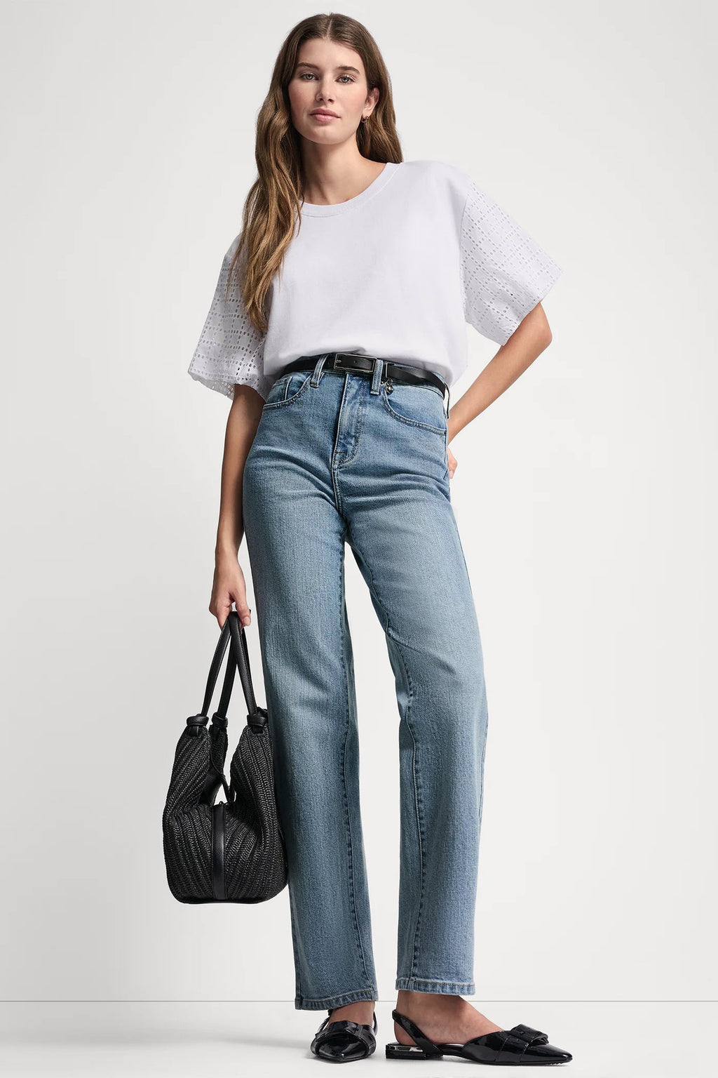EYELET PUFF SLEEVE SHIRT