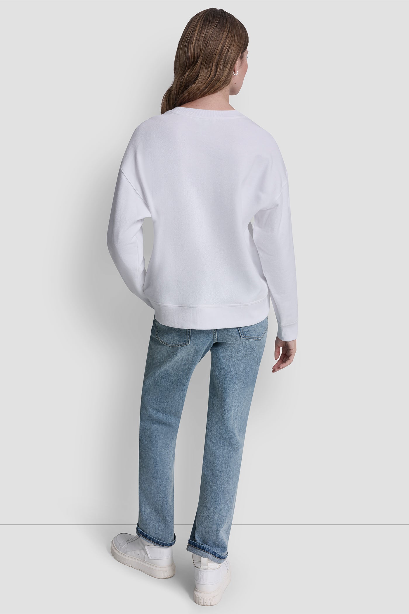 DKNY RHINESTONE TAXI LOGO SWEATSHIRT