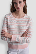 LOGO POINTELLE STRIPED SWEATER