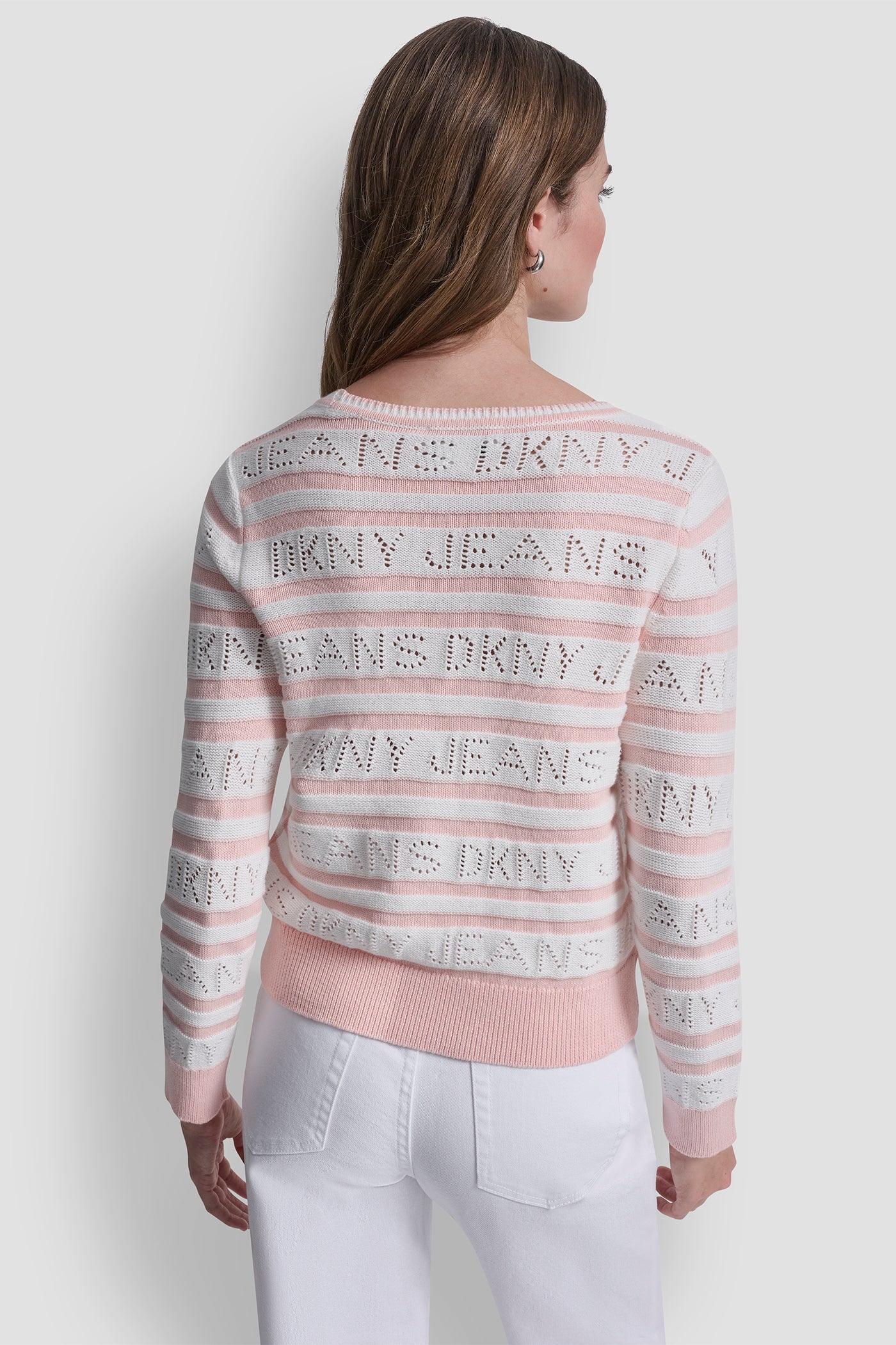 LOGO POINTELLE STRIPED SWEATER