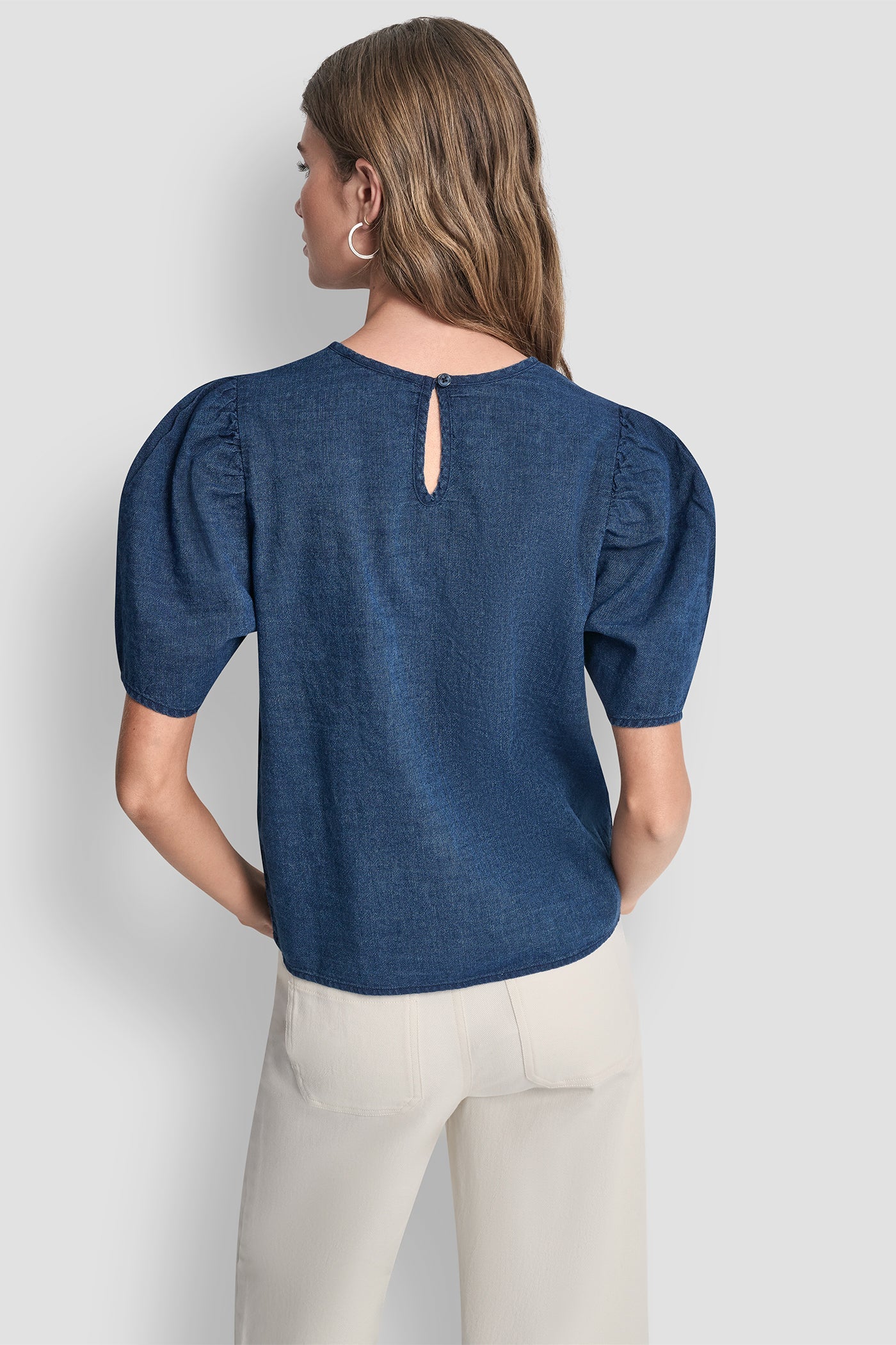 PUFF SLEEVE RUCHED FRONT SHIRT