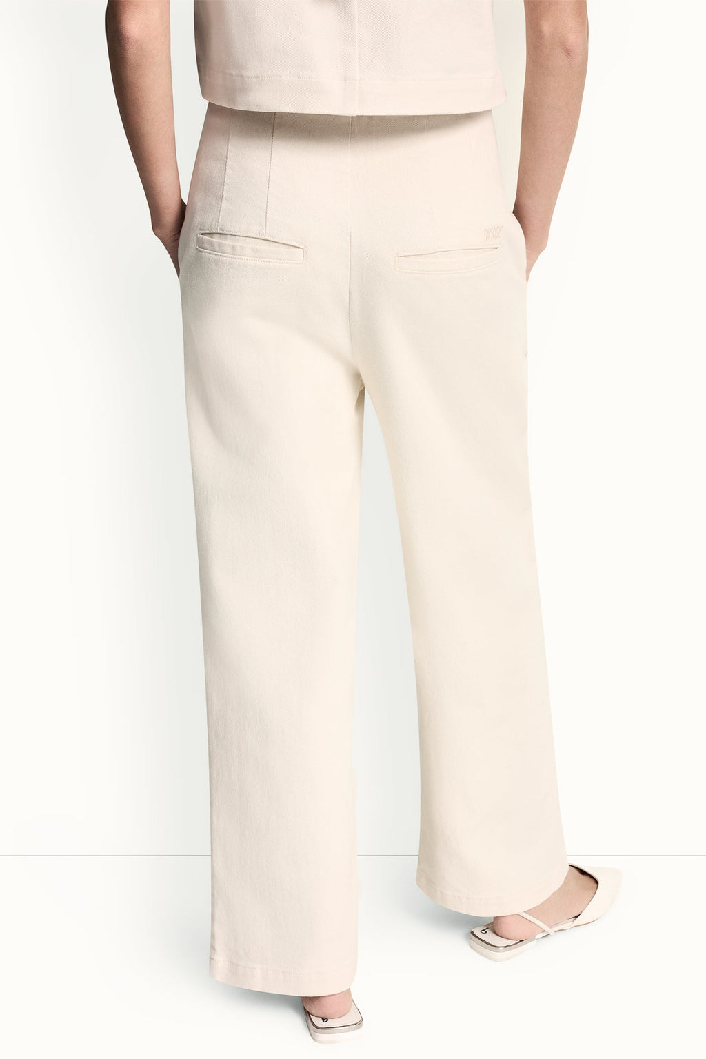 HIGH-RISE TWILL WIDE LEG PANT