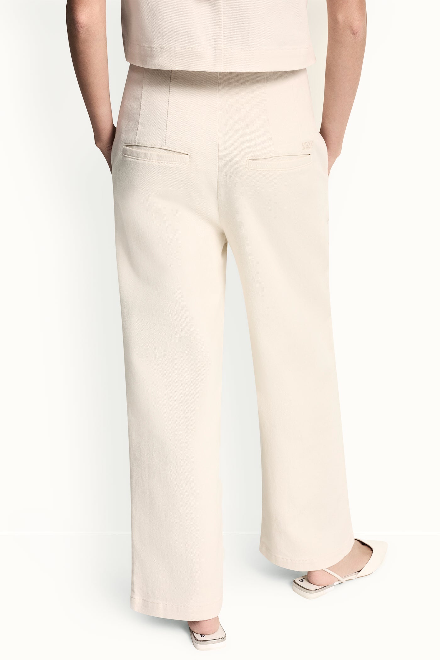 HIGH-RISE TWILL WIDE LEG PANT