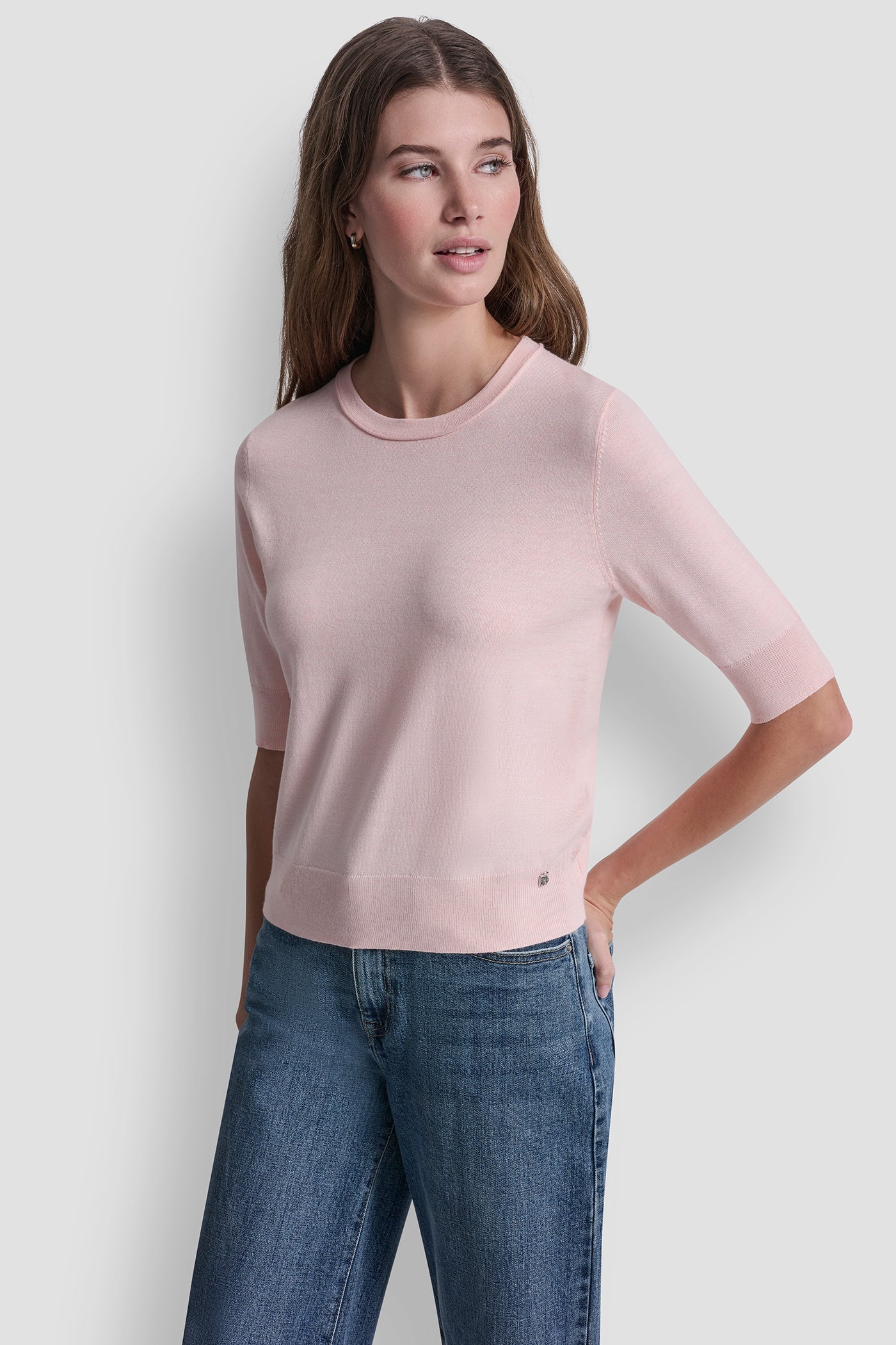 ELBOW SLEEVE CREW NECK SWEATER