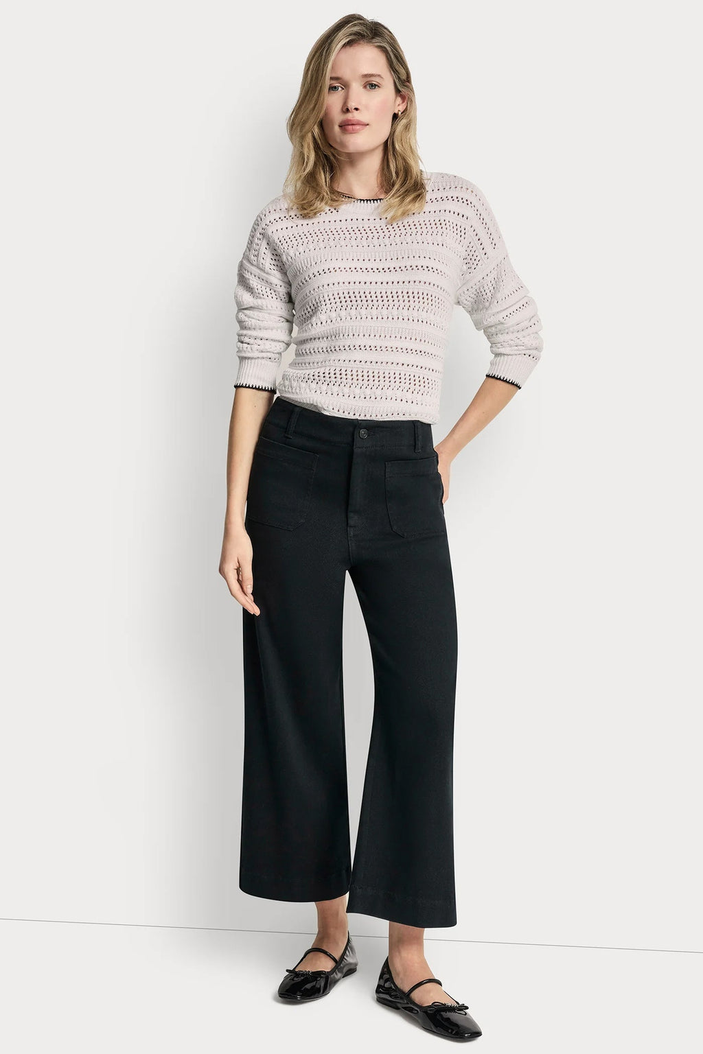HIGH-RISE CROPPED WIDE LEG PANTS