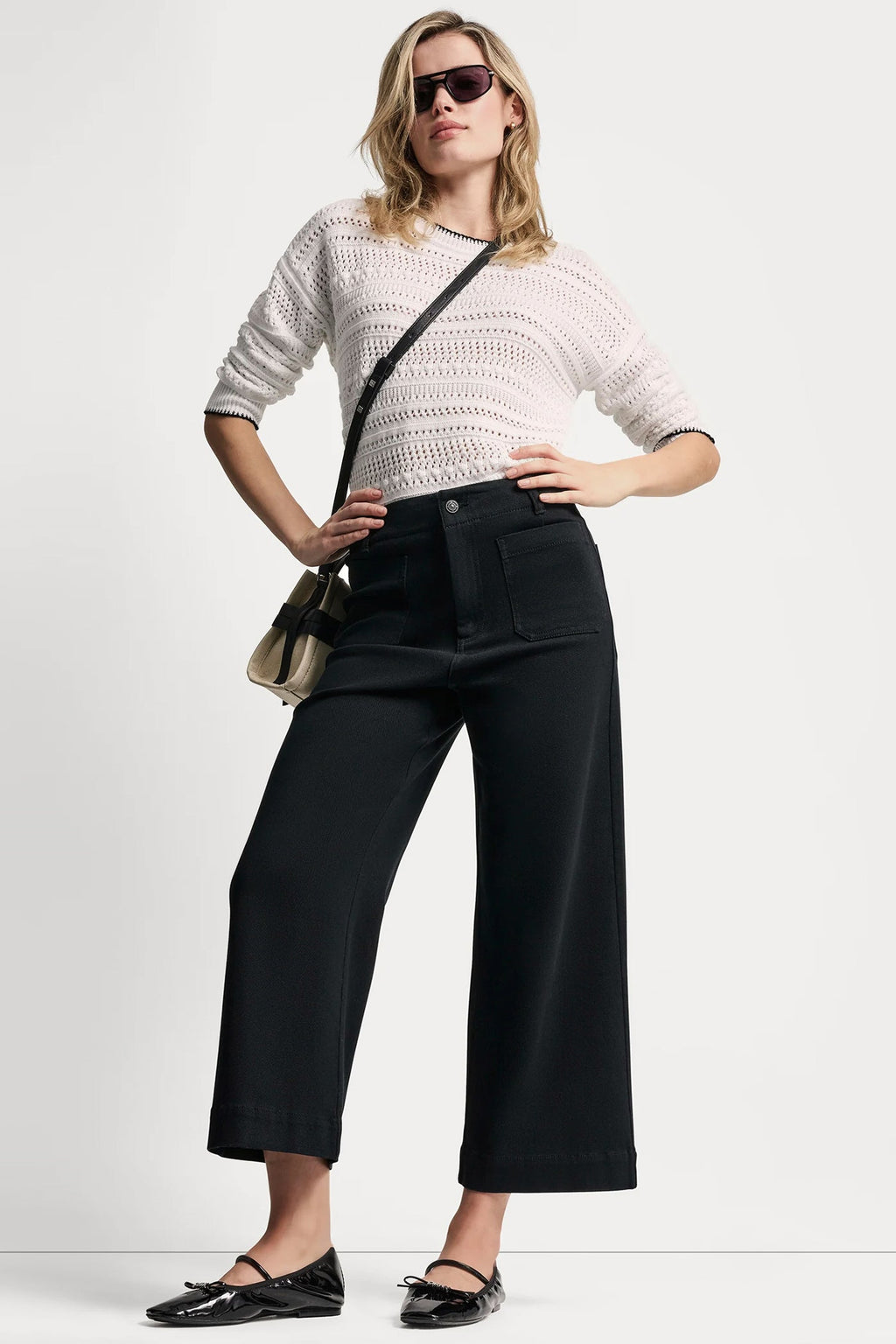 HIGH-RISE CROPPED WIDE LEG PANTS