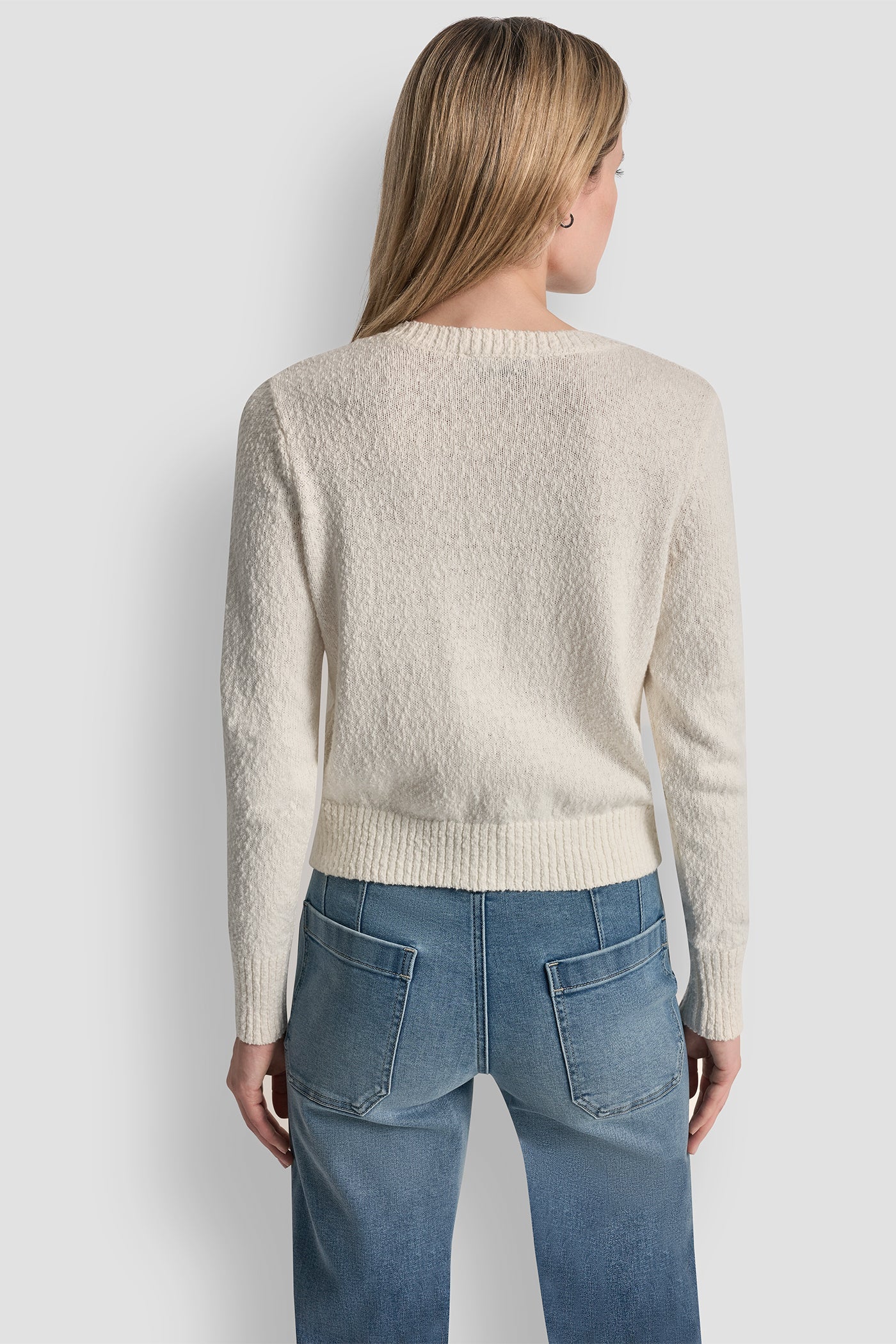 CREW NECK CARDIGAN WITH PATCH POCKETS
