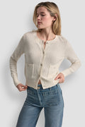 CREW NECK CARDIGAN WITH PATCH POCKETS