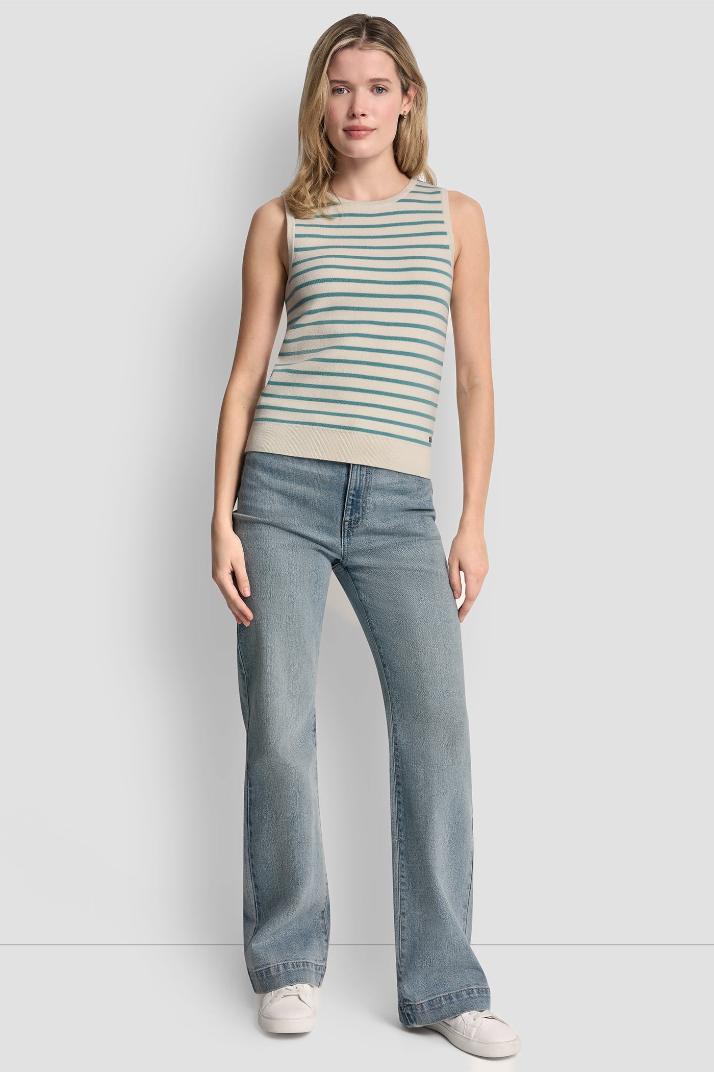 SLEEVELESS STRIPED SWEATER