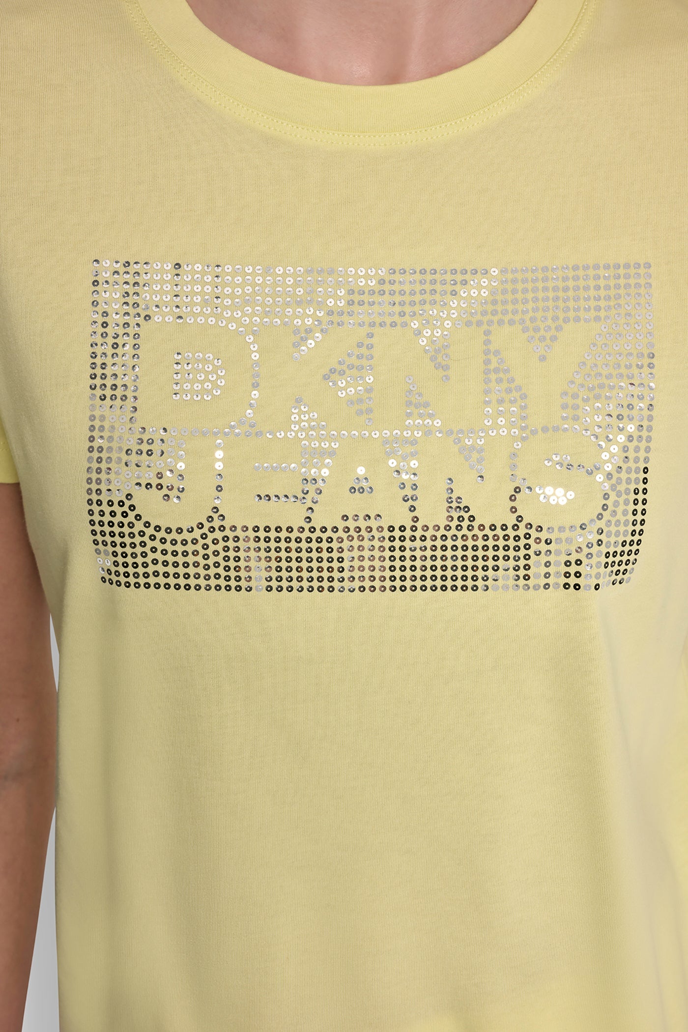 DKNY JEANS STACK LOGO RHINESTONE TEE
