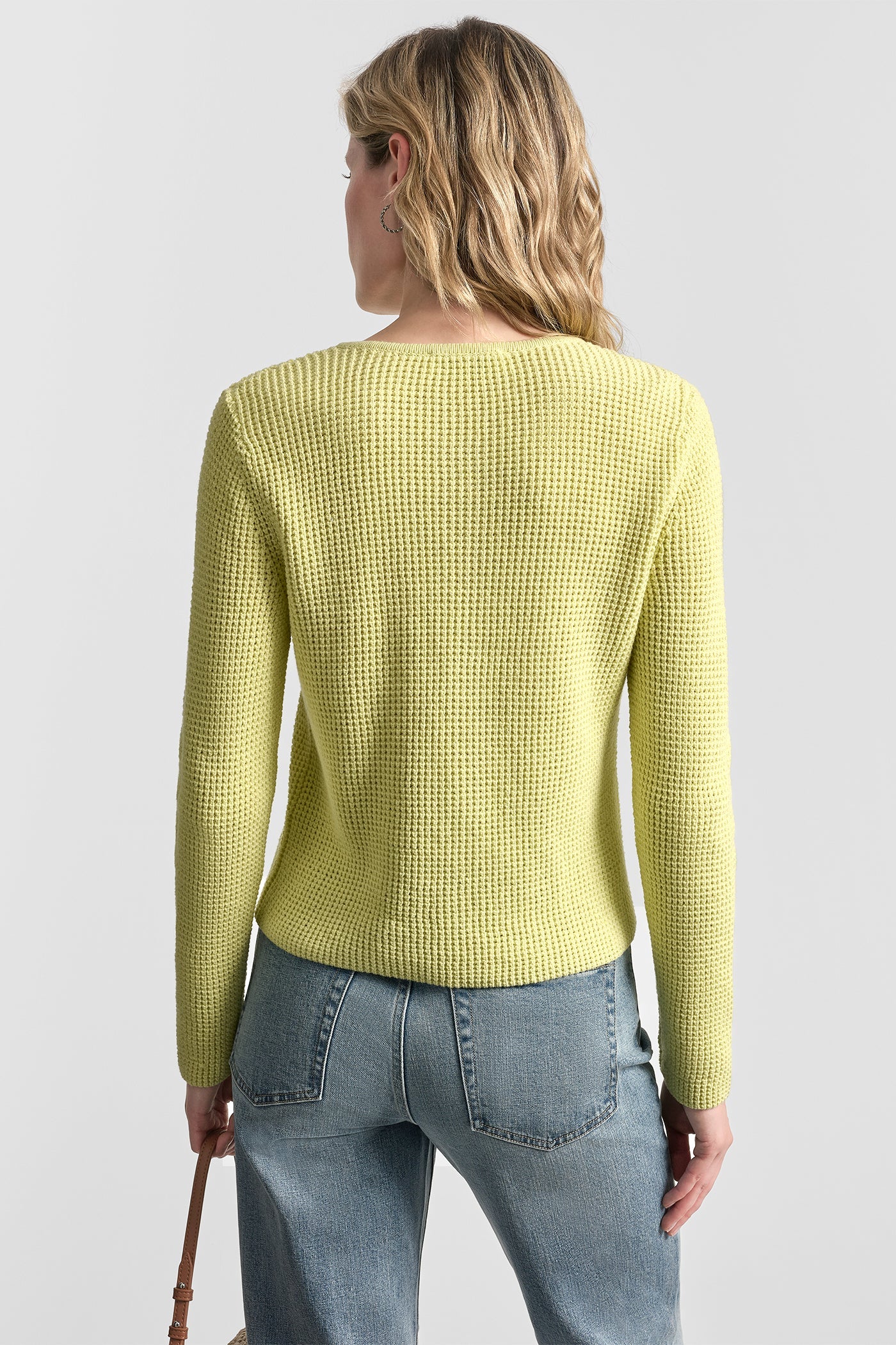 TUCK STITCH CREW NECK CARDIGAN