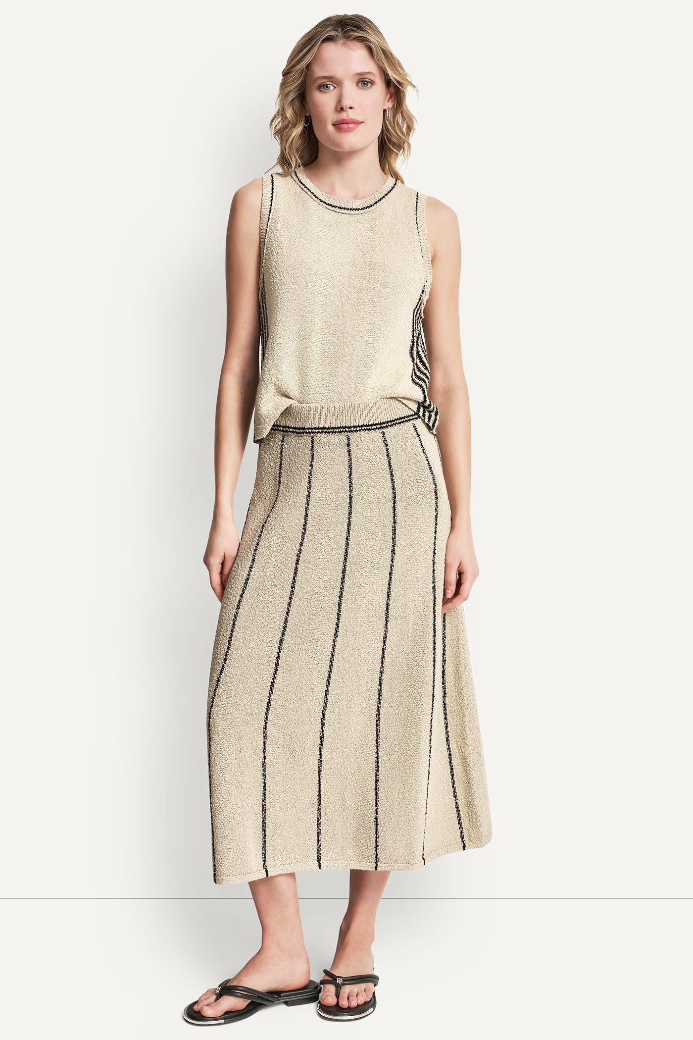 PULL-ON MAXI SKIRT WITH STRIPE DETAIL