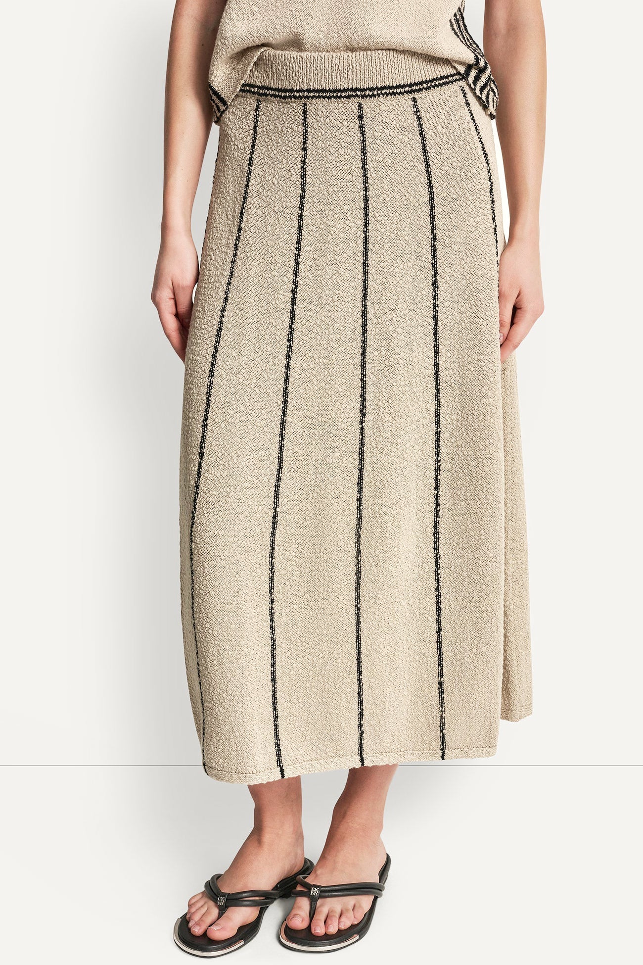 PULL-ON MAXI SKIRT WITH STRIPE DETAIL