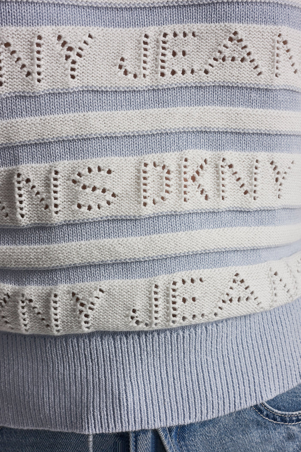 LOGO POINTELLE STRIPED SWEATER