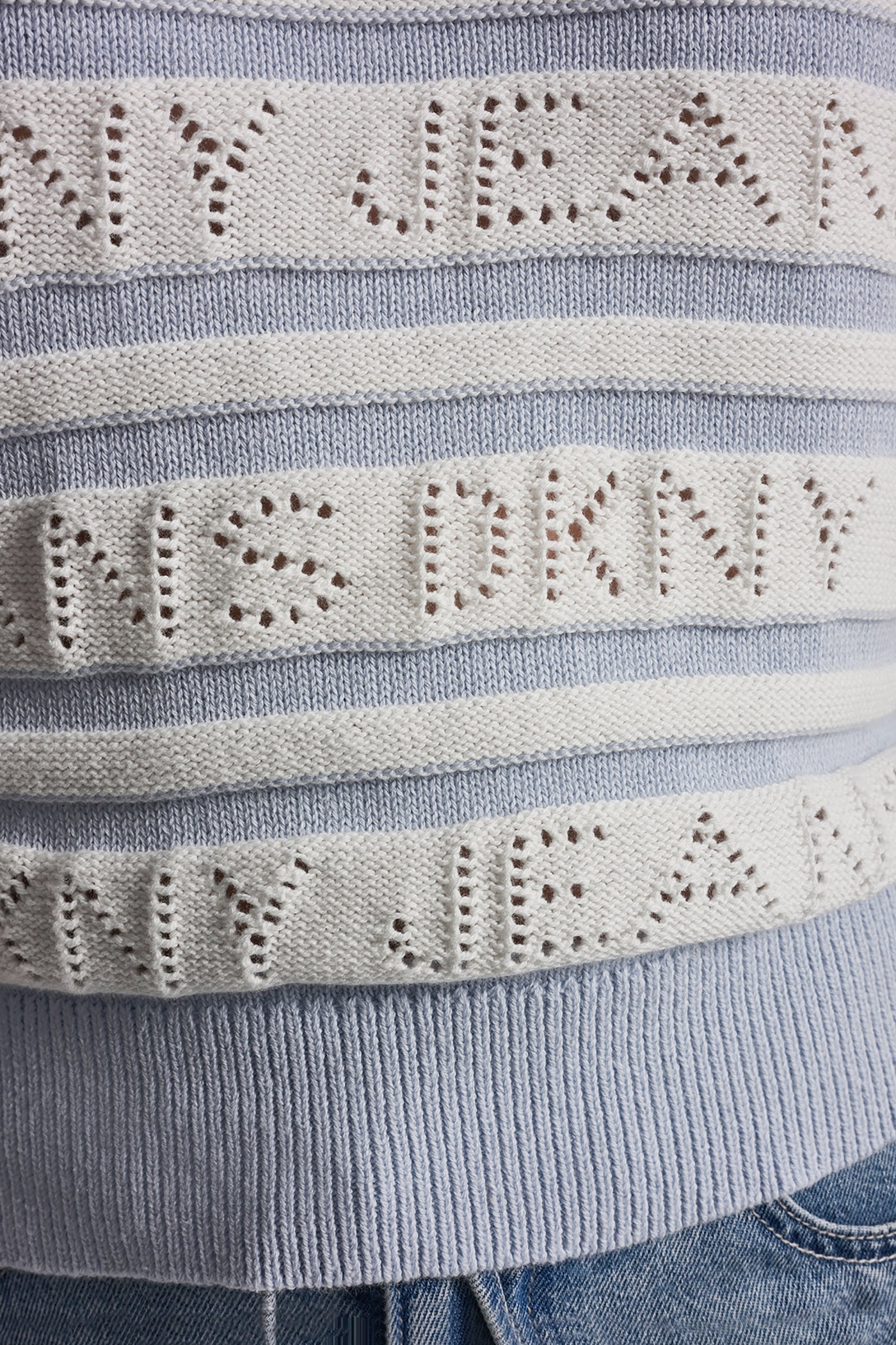 LOGO POINTELLE STRIPED SWEATER