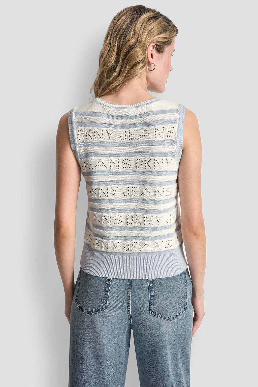 LOGO POINTELLE STRIPED SWEATER