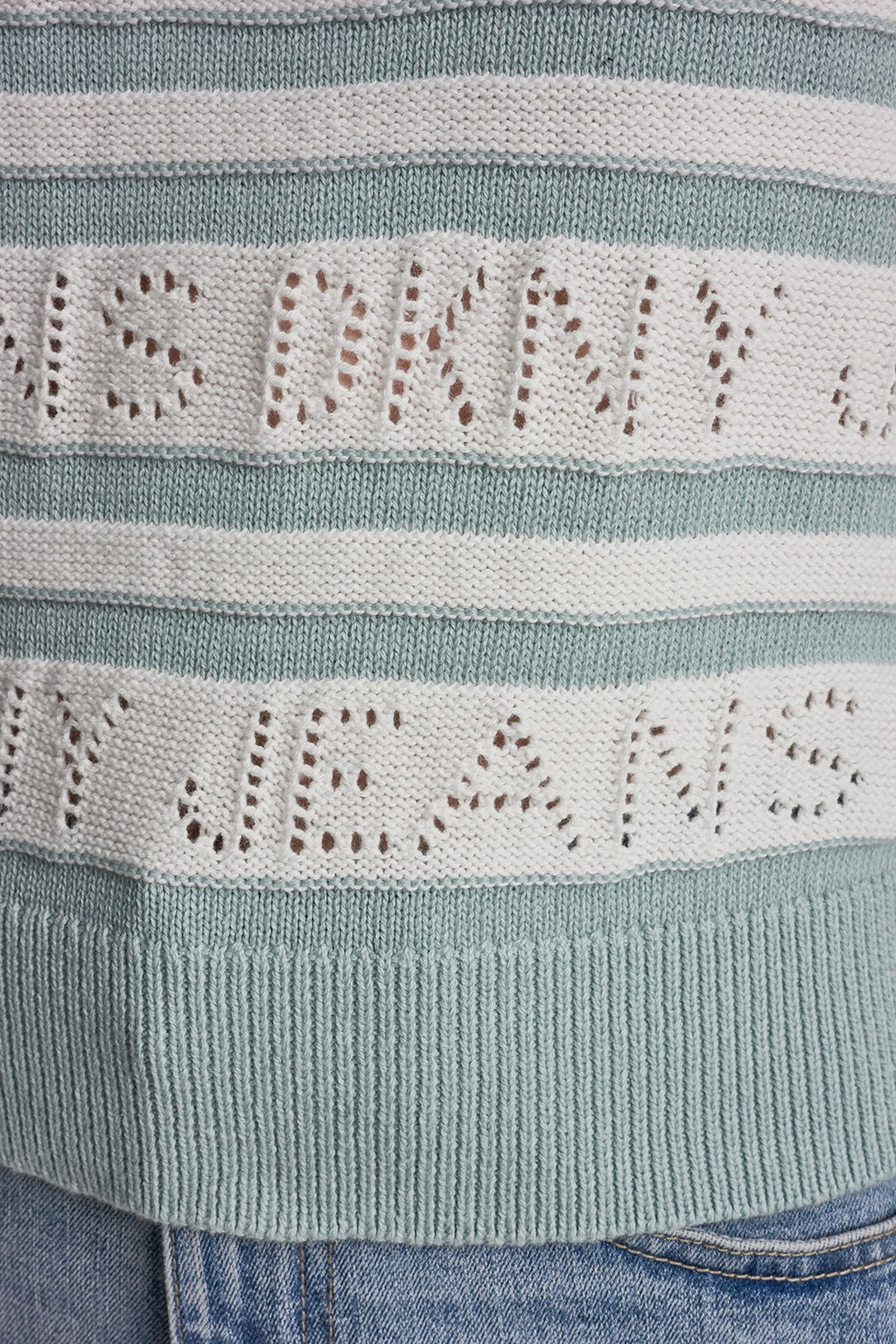 LOGO POINTELLE STRIPED SWEATER