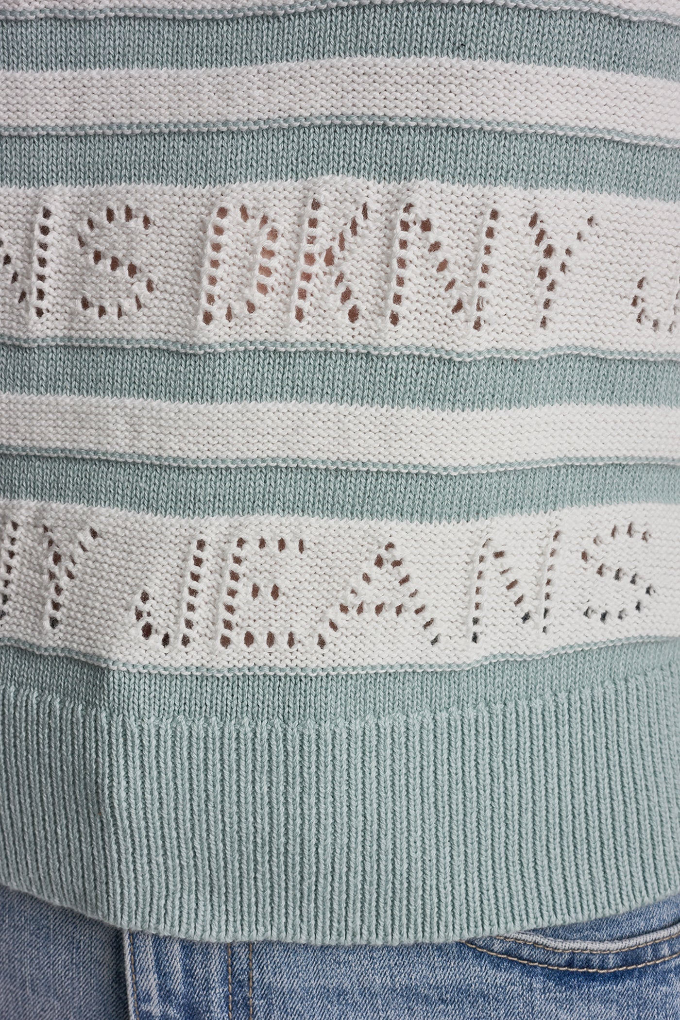 LOGO POINTELLE STRIPED SWEATER