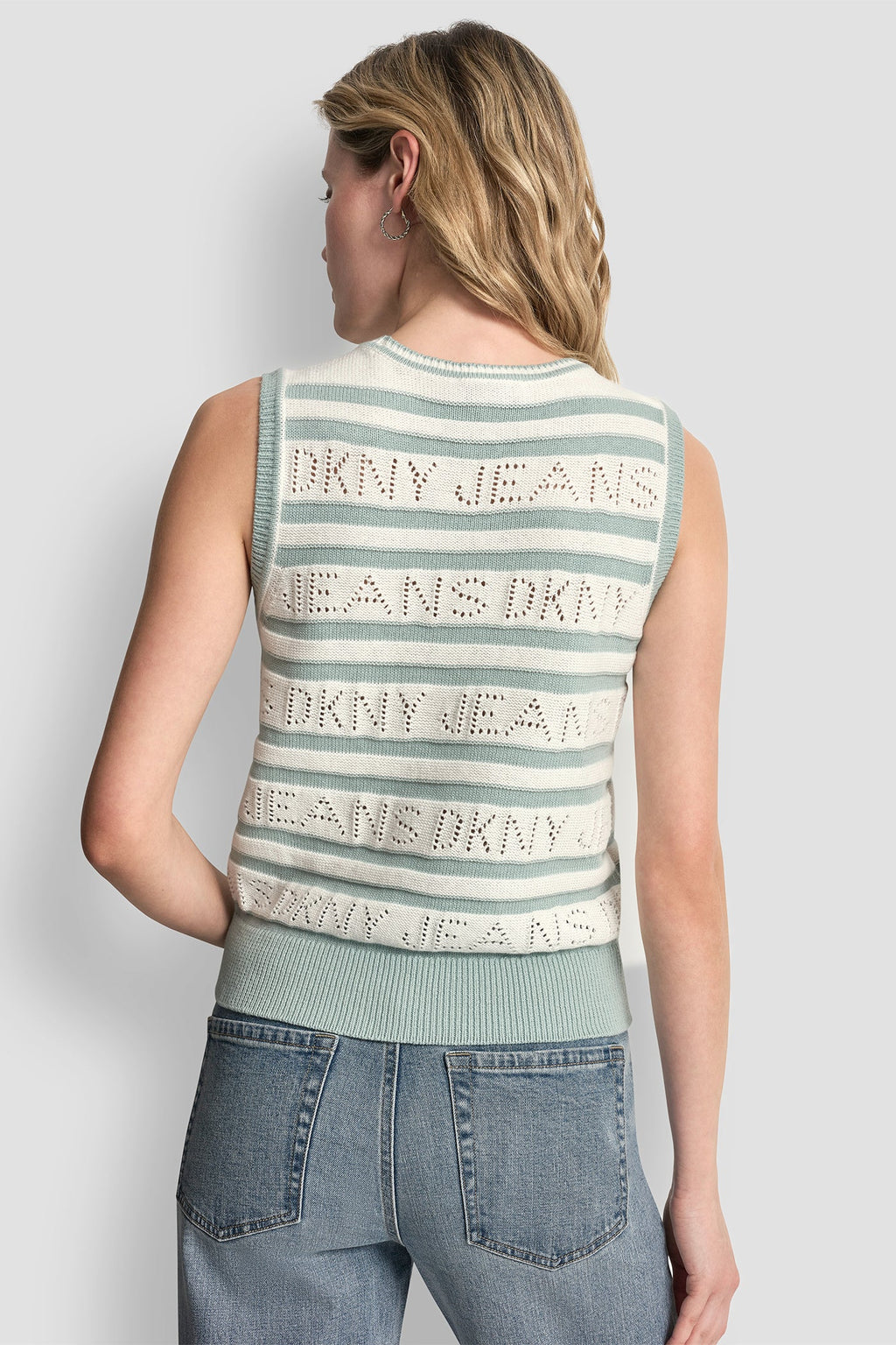 LOGO POINTELLE STRIPED SWEATER