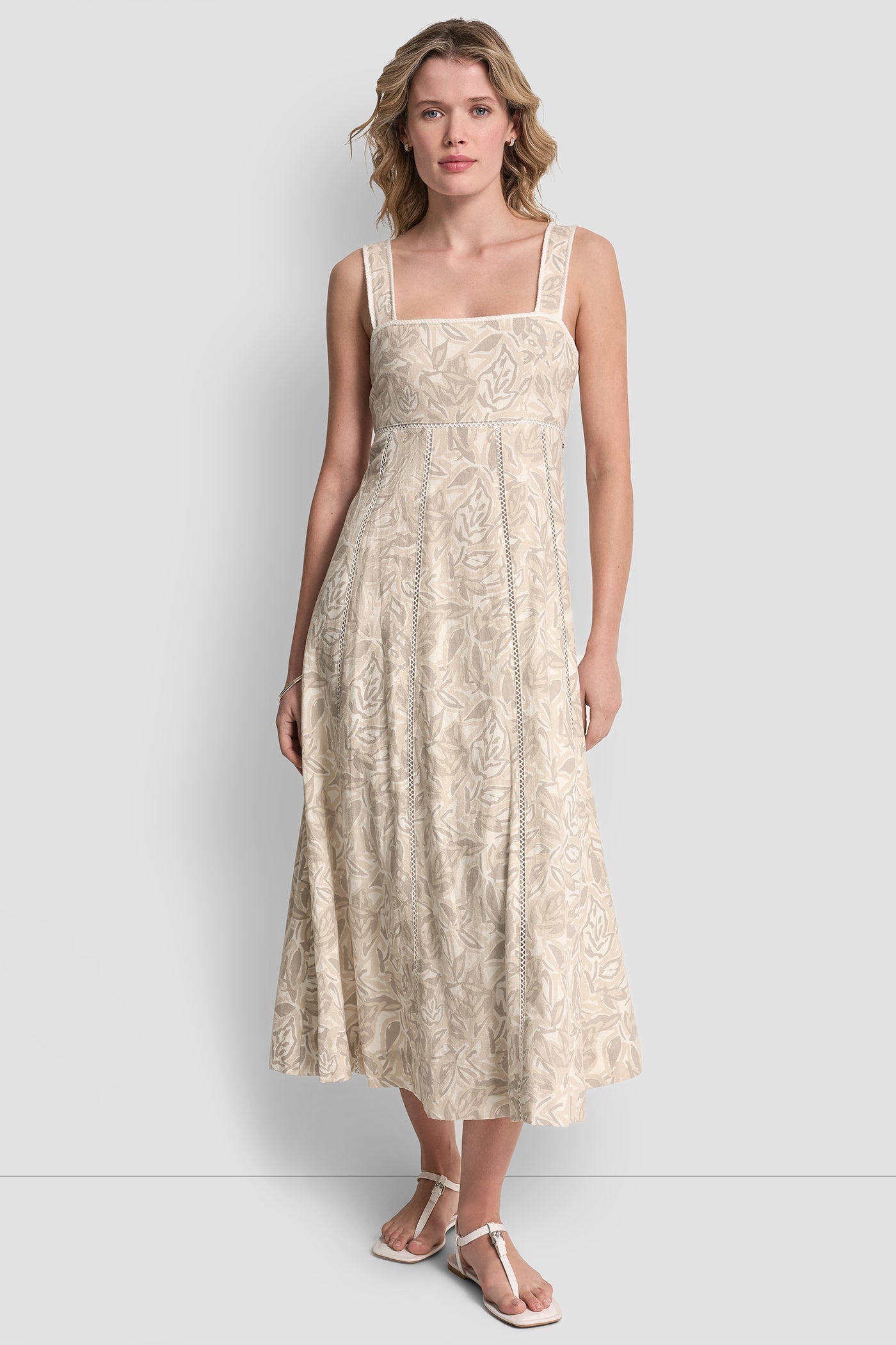 SEAMED TANK DRESS WITH TIE BACK