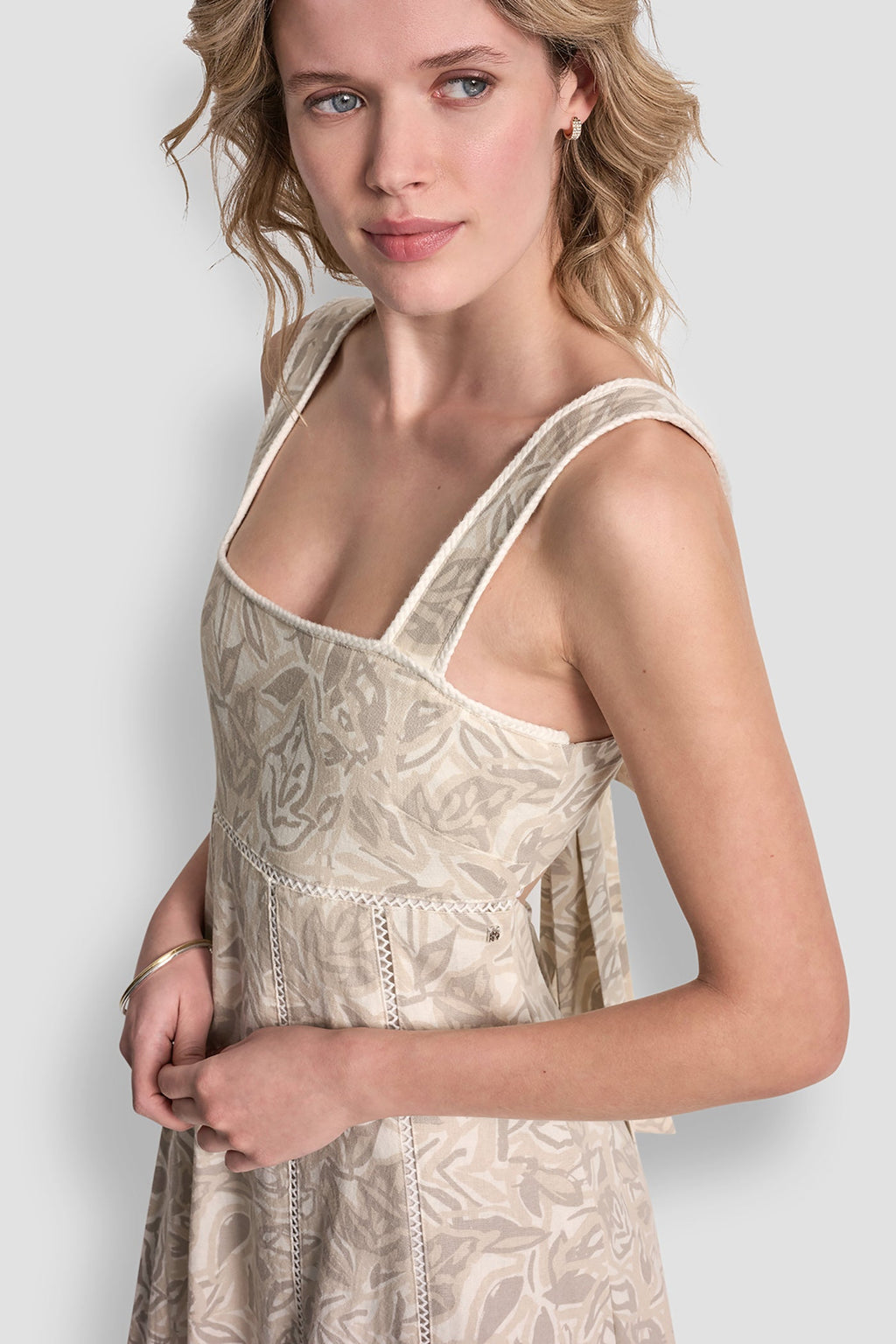 SEAMED TANK DRESS WITH TIE BACK