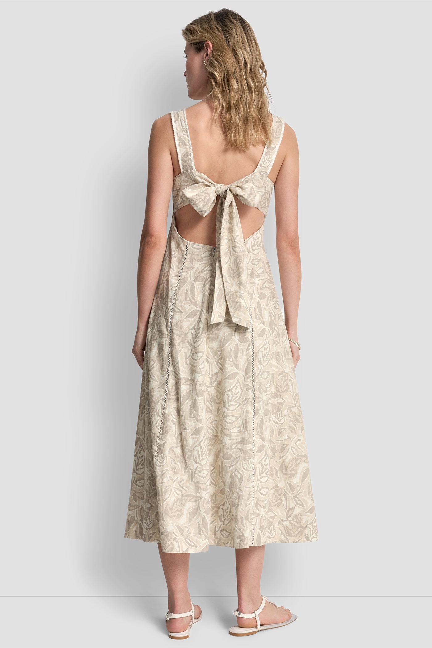 SEAMED TANK DRESS WITH TIE BACK