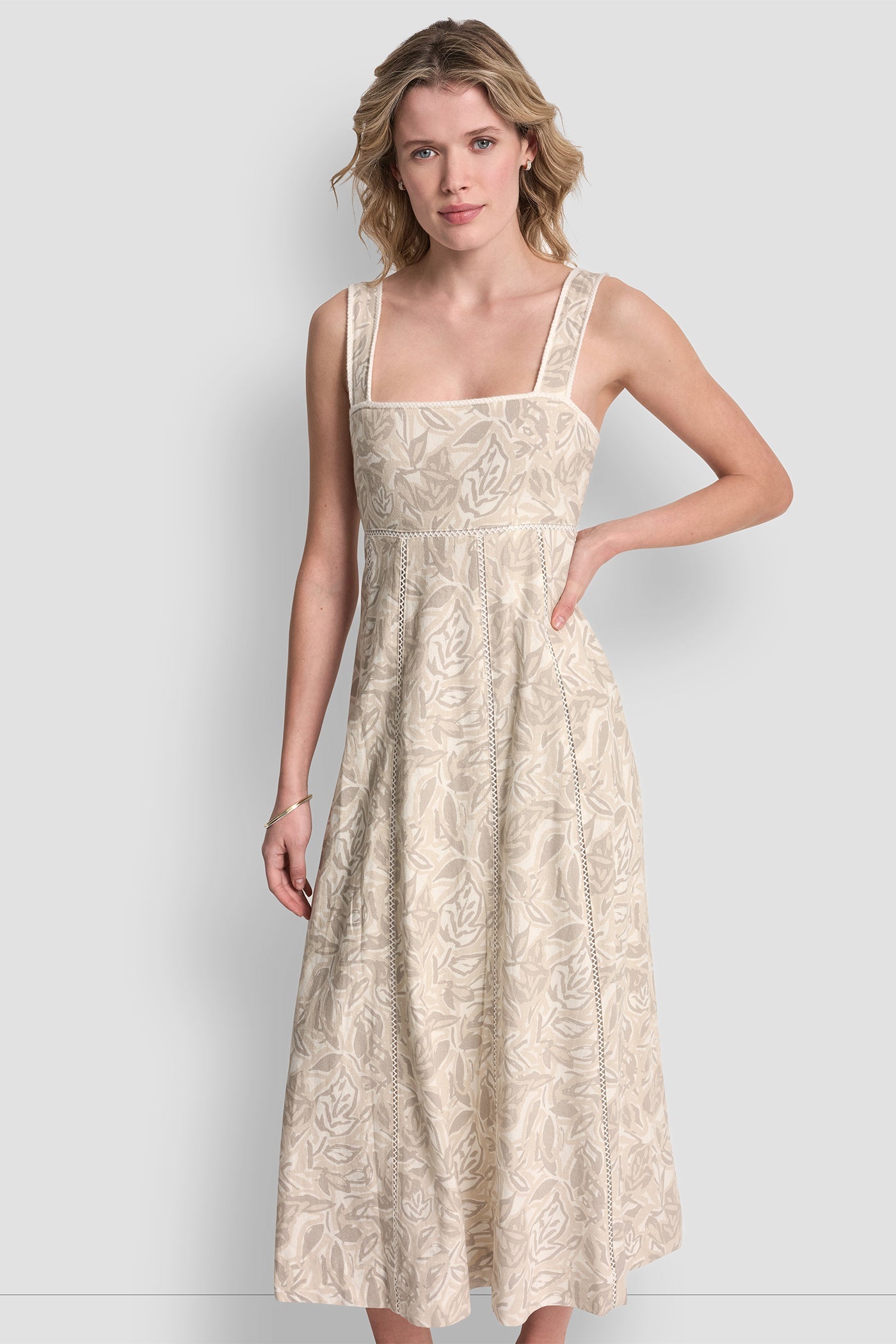 SEAMED TANK DRESS WITH TIE BACK