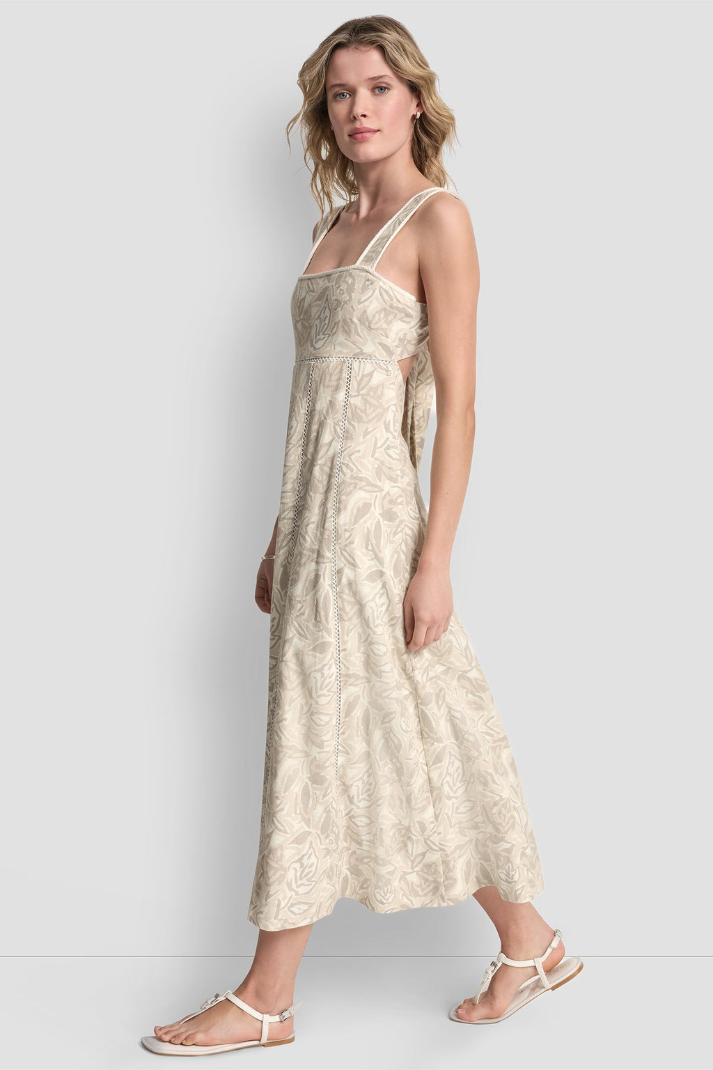 SEAMED TANK DRESS WITH TIE BACK