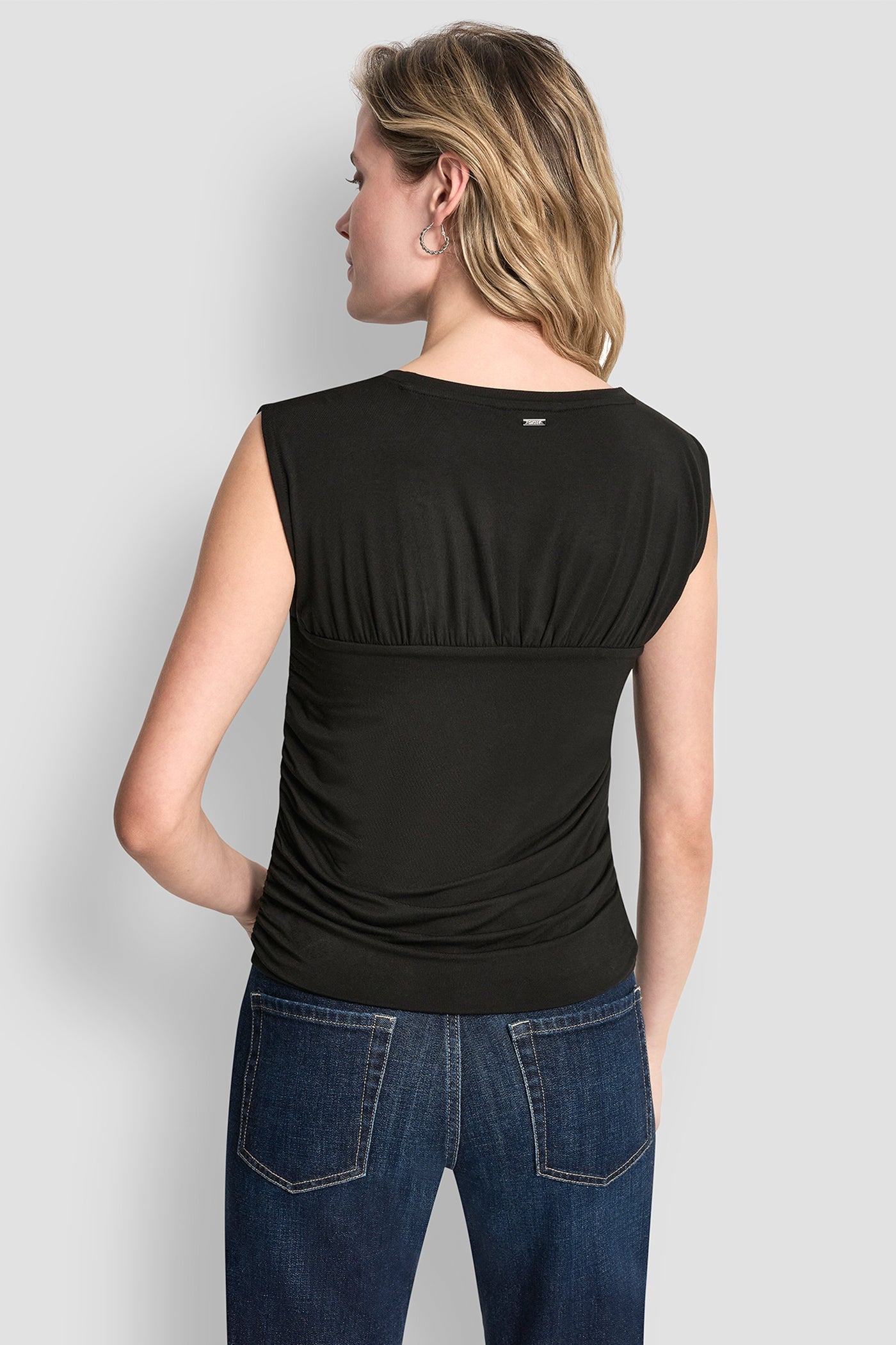 RUCHED BODICE SLEEVLESS TOP