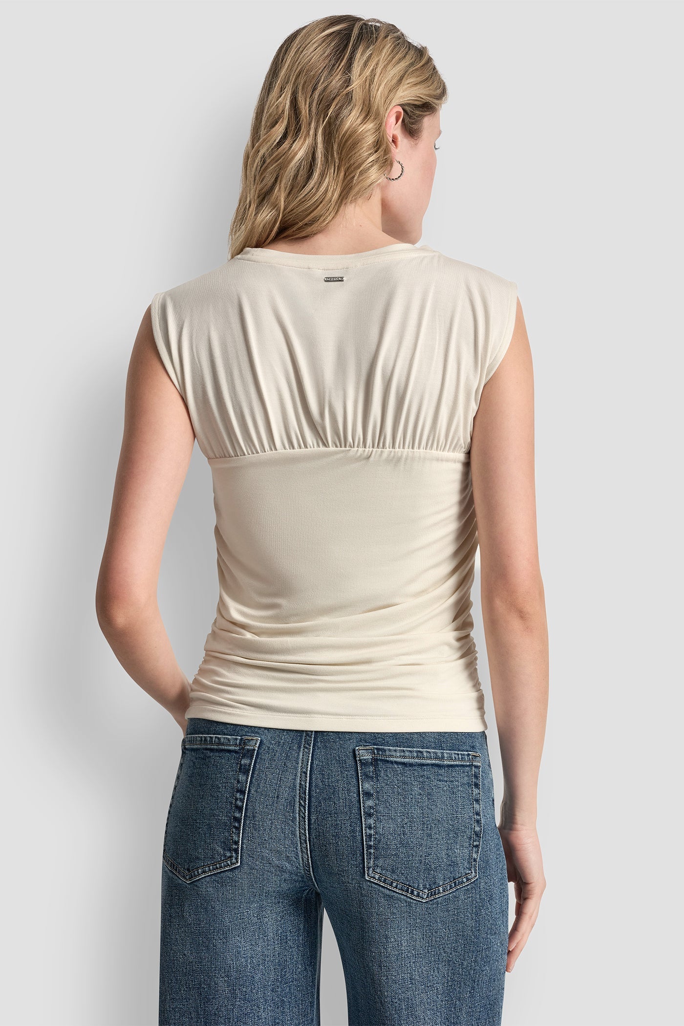 RUCHED BODICE SLEEVELESS TOP