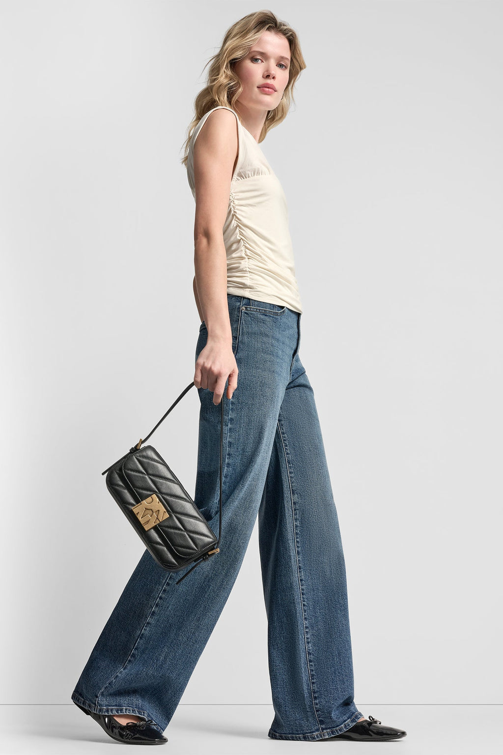 RUCHED BODICE SLEEVELESS TOP