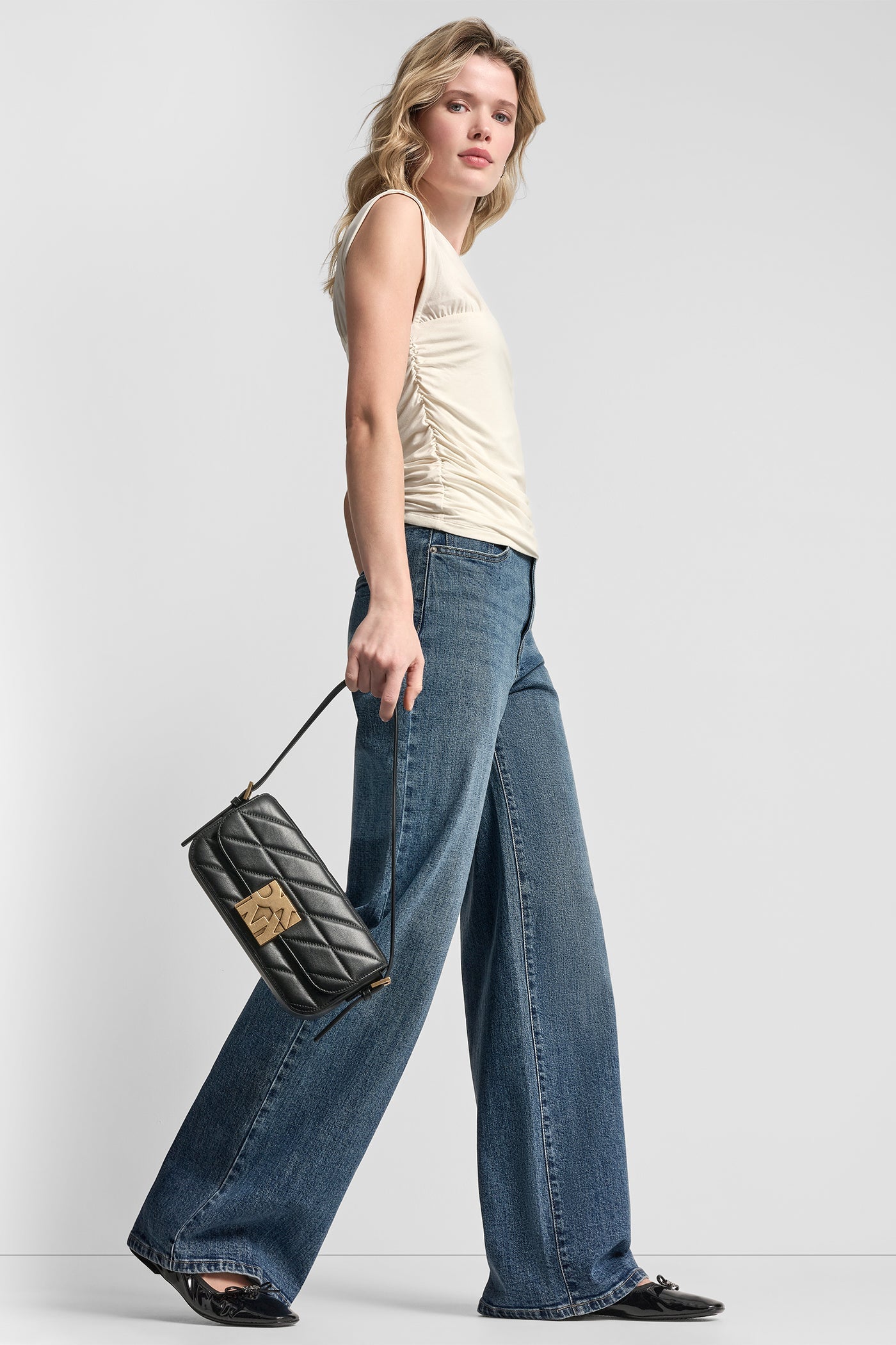 RUCHED BODICE SLEEVELESS TOP