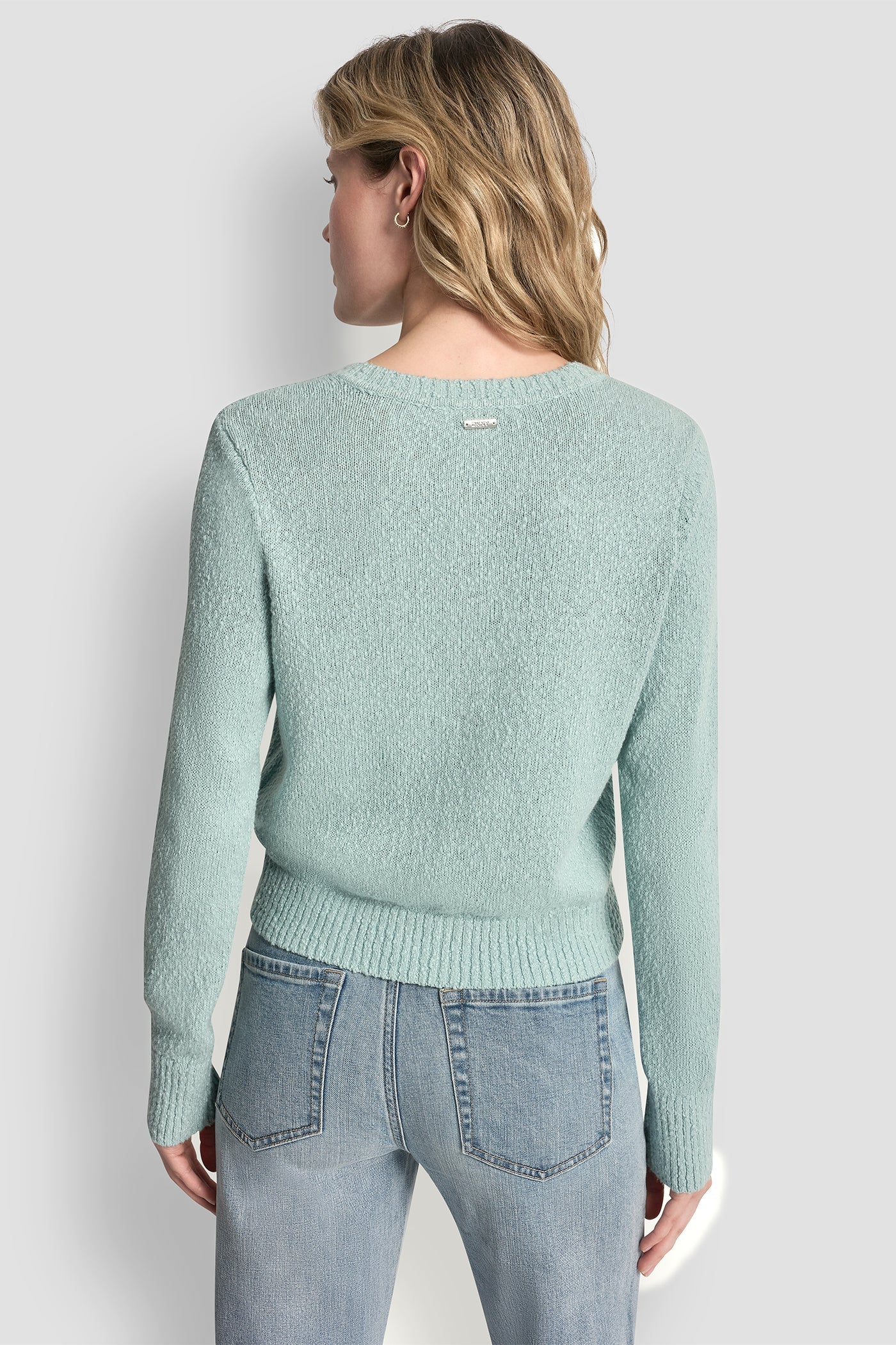 CREW NECK CARDIGAN WITH PATCH POCKETS
