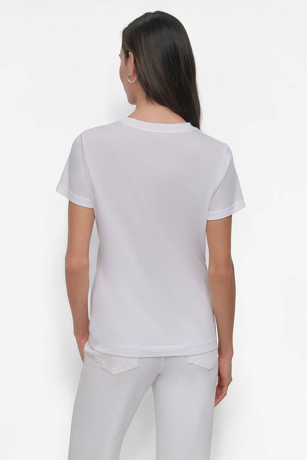 DKNY RHINESTONE STUD LOGO TEE