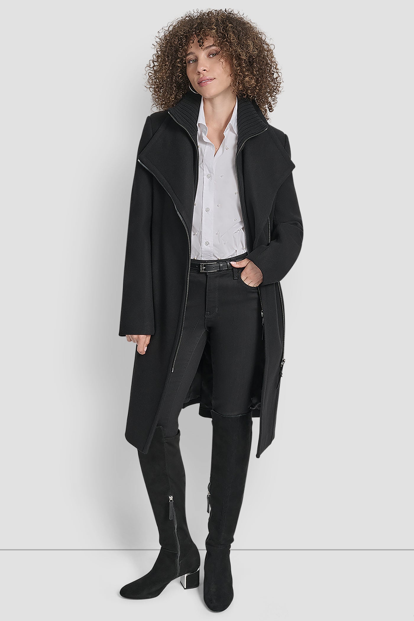 WOOL WRAP JACKET WITH INSERT