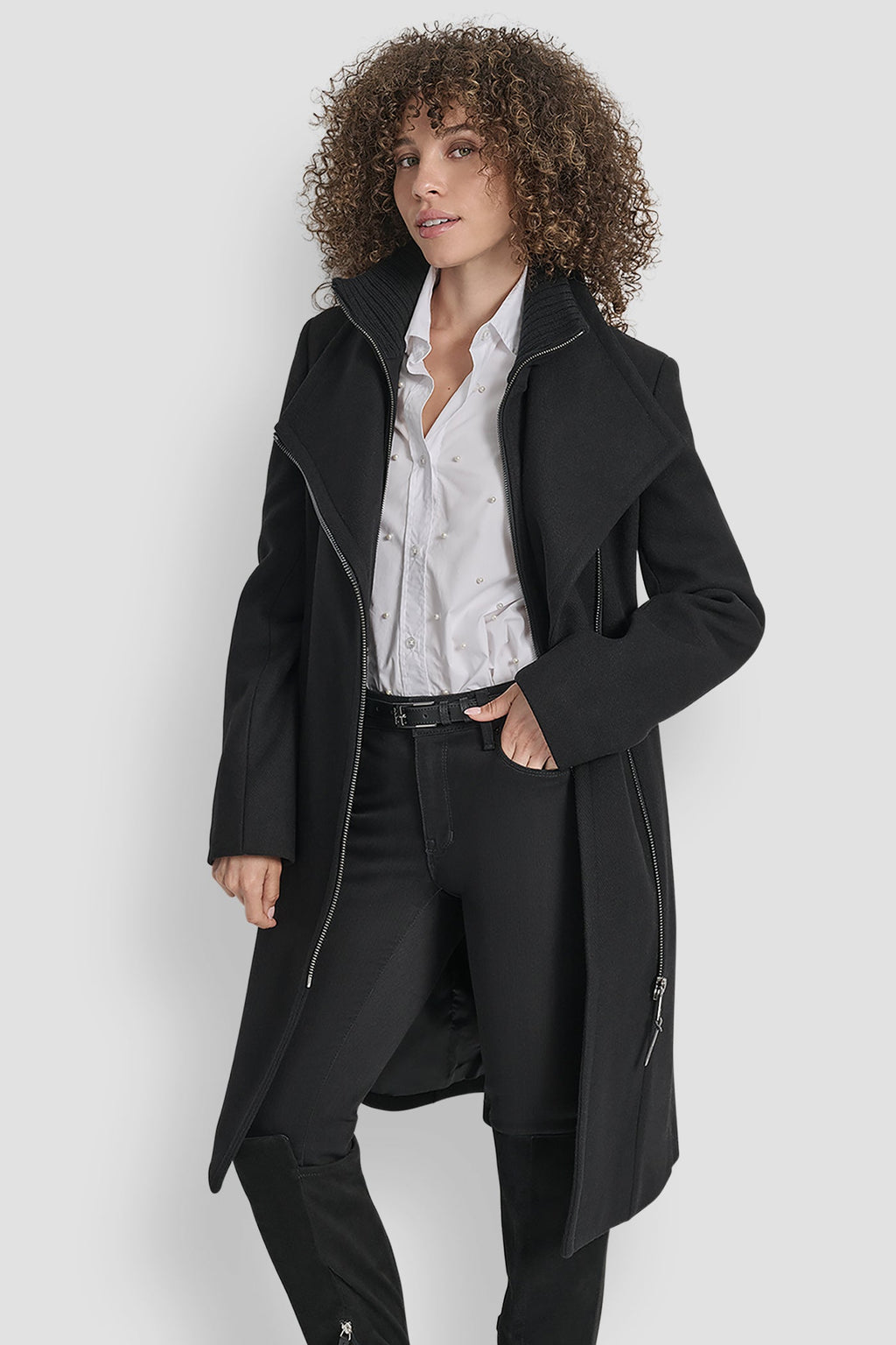 WOOL WRAP JACKET WITH INSERT