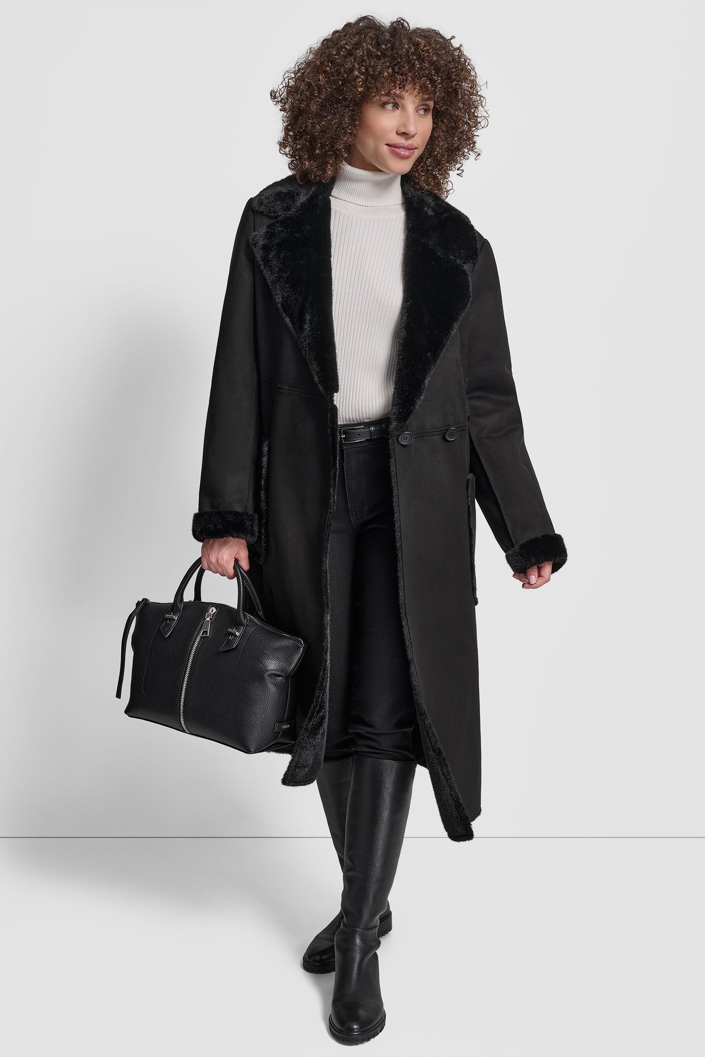 BELTED FAUX SHERLING