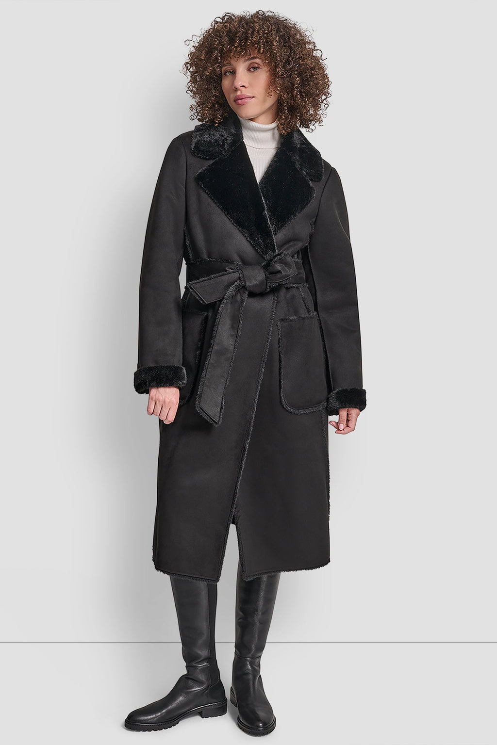 BELTED FAUX SHERLING