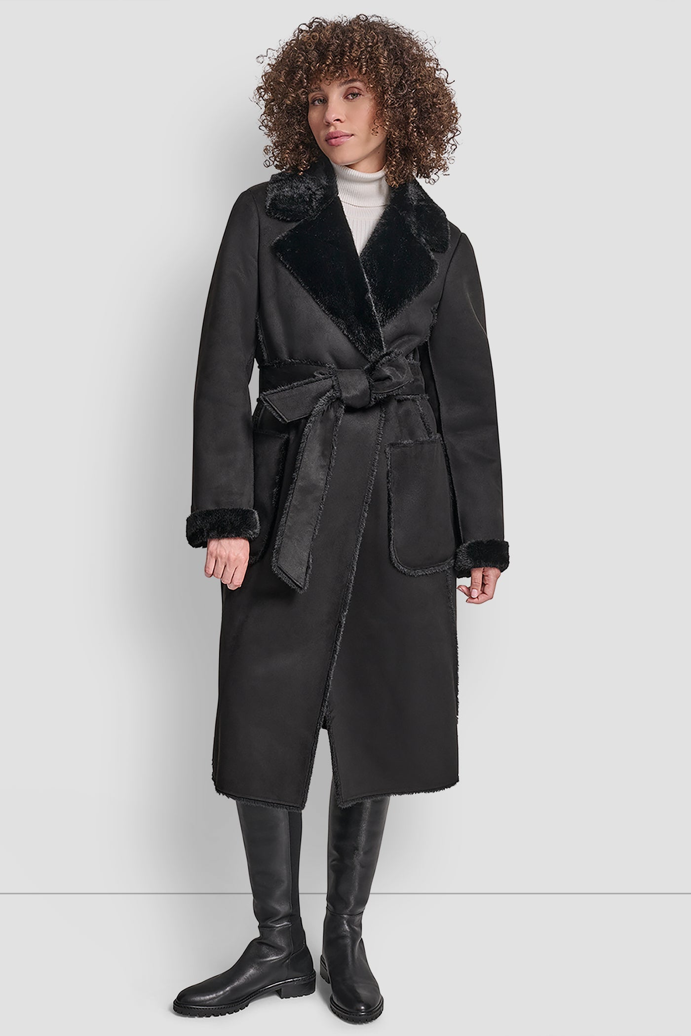 BELTED FAUX SHERLING
