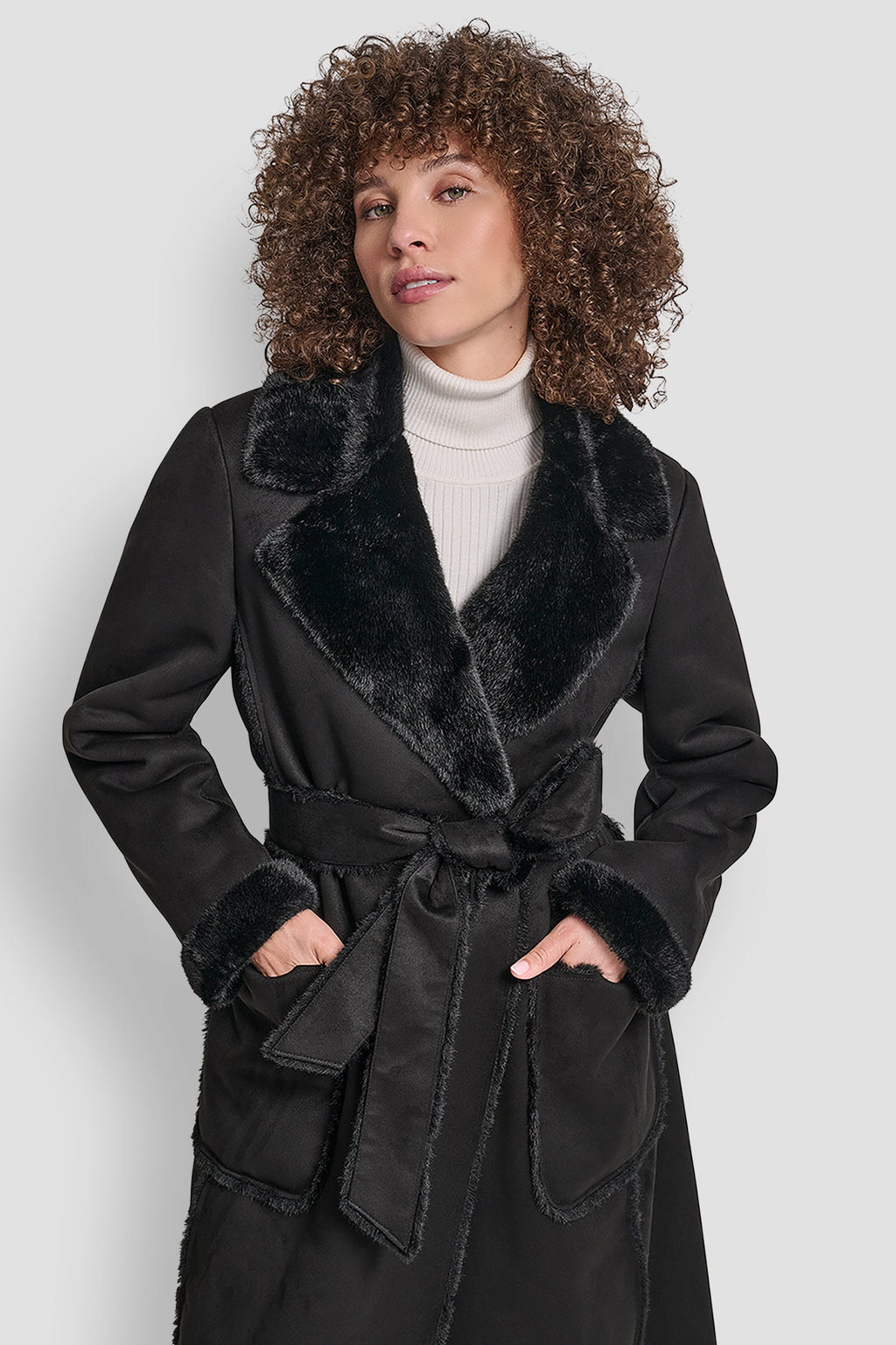 BELTED FAUX SHERLING