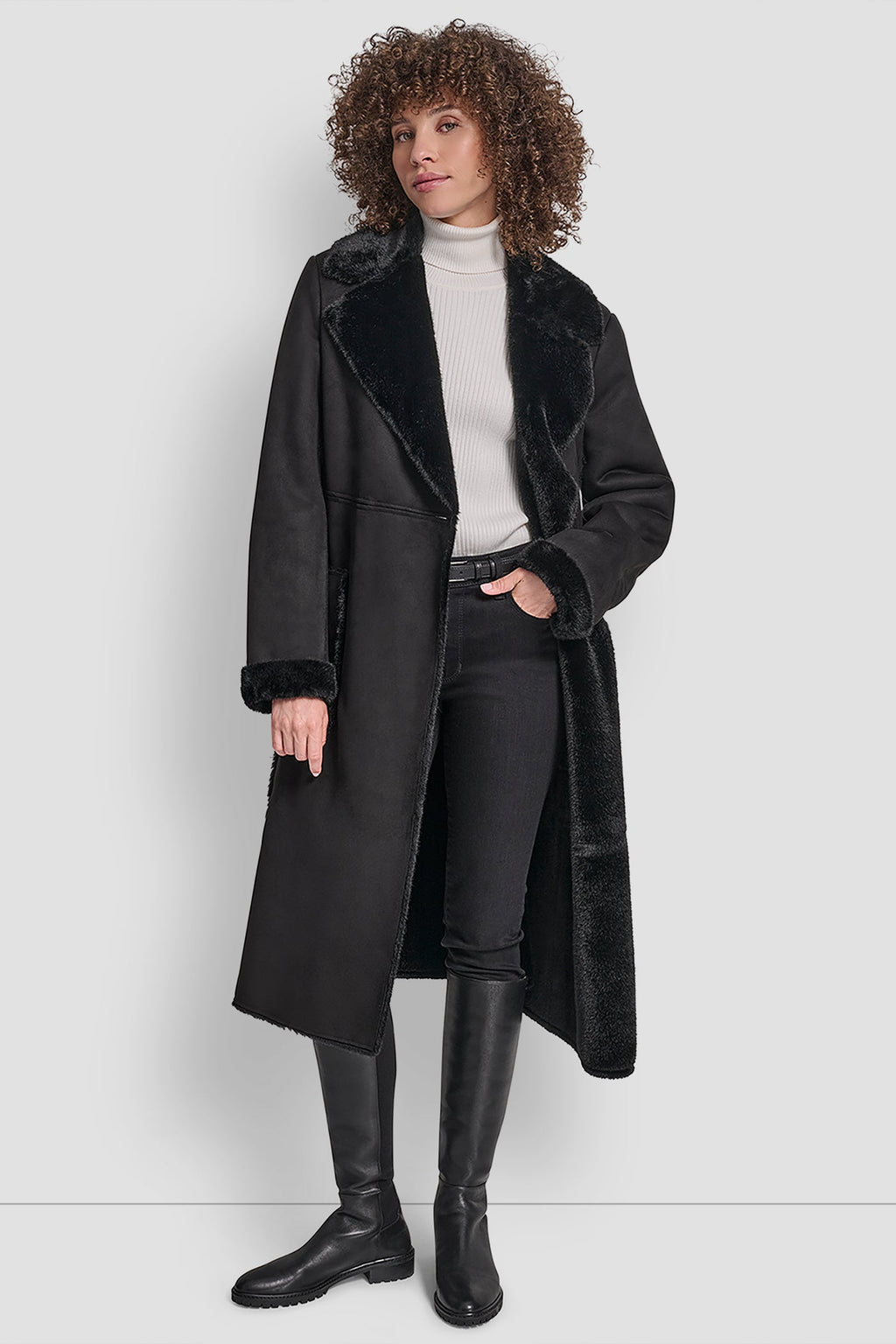 BELTED FAUX SHERLING